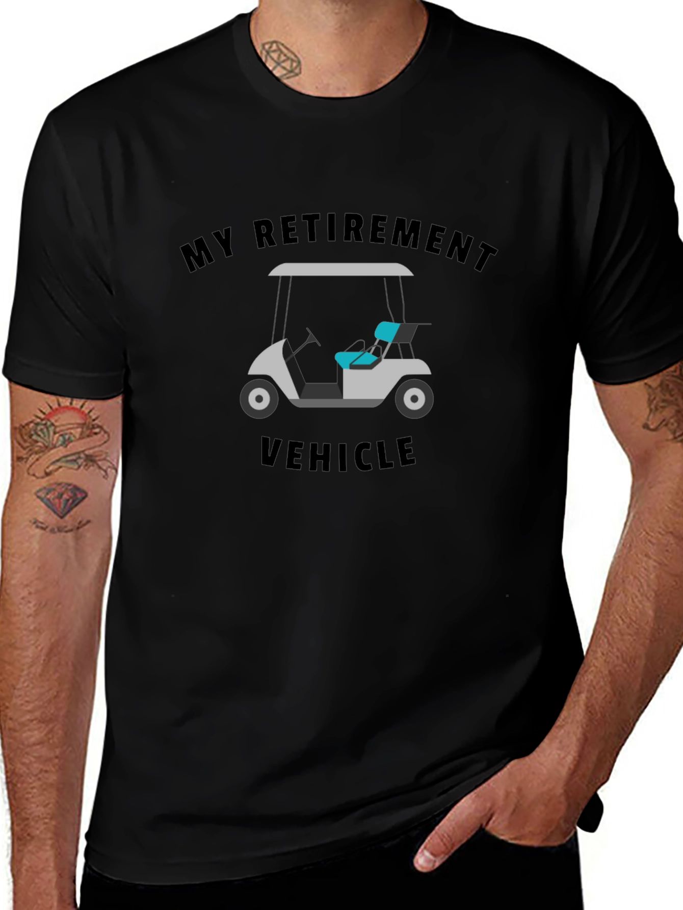 My Retirement Vehicle T-Shirt Funny Golf Cart Tee