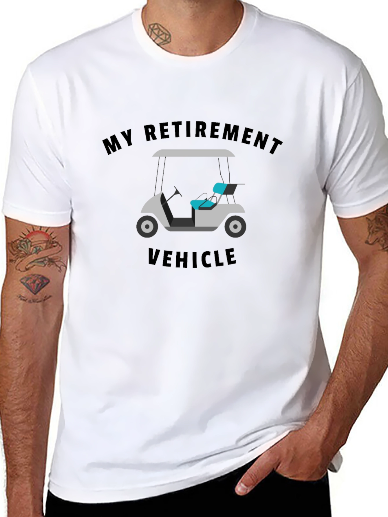 My Retirement Vehicle T-Shirt Funny Golf Cart Tee