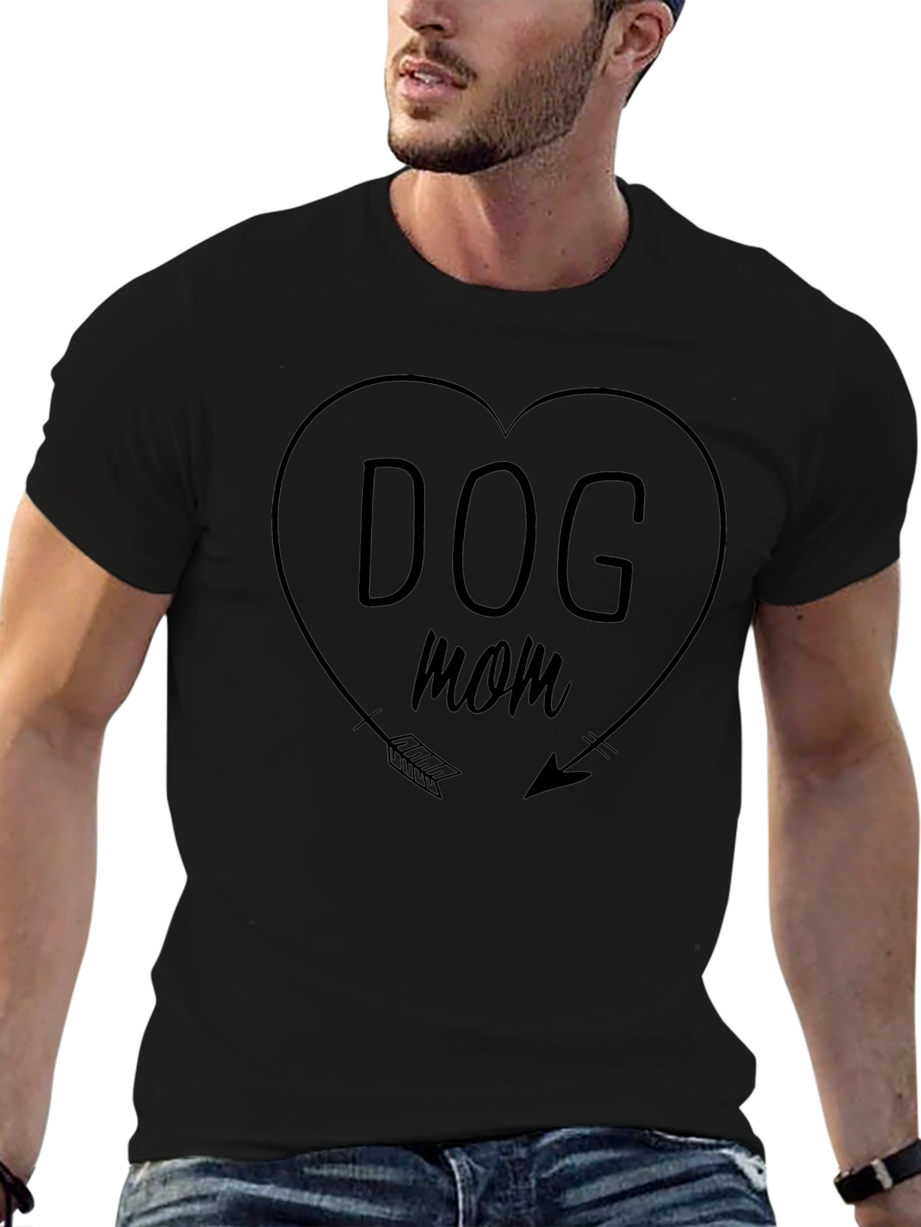Dog Mom T-Shirt - Heart Arrow Design