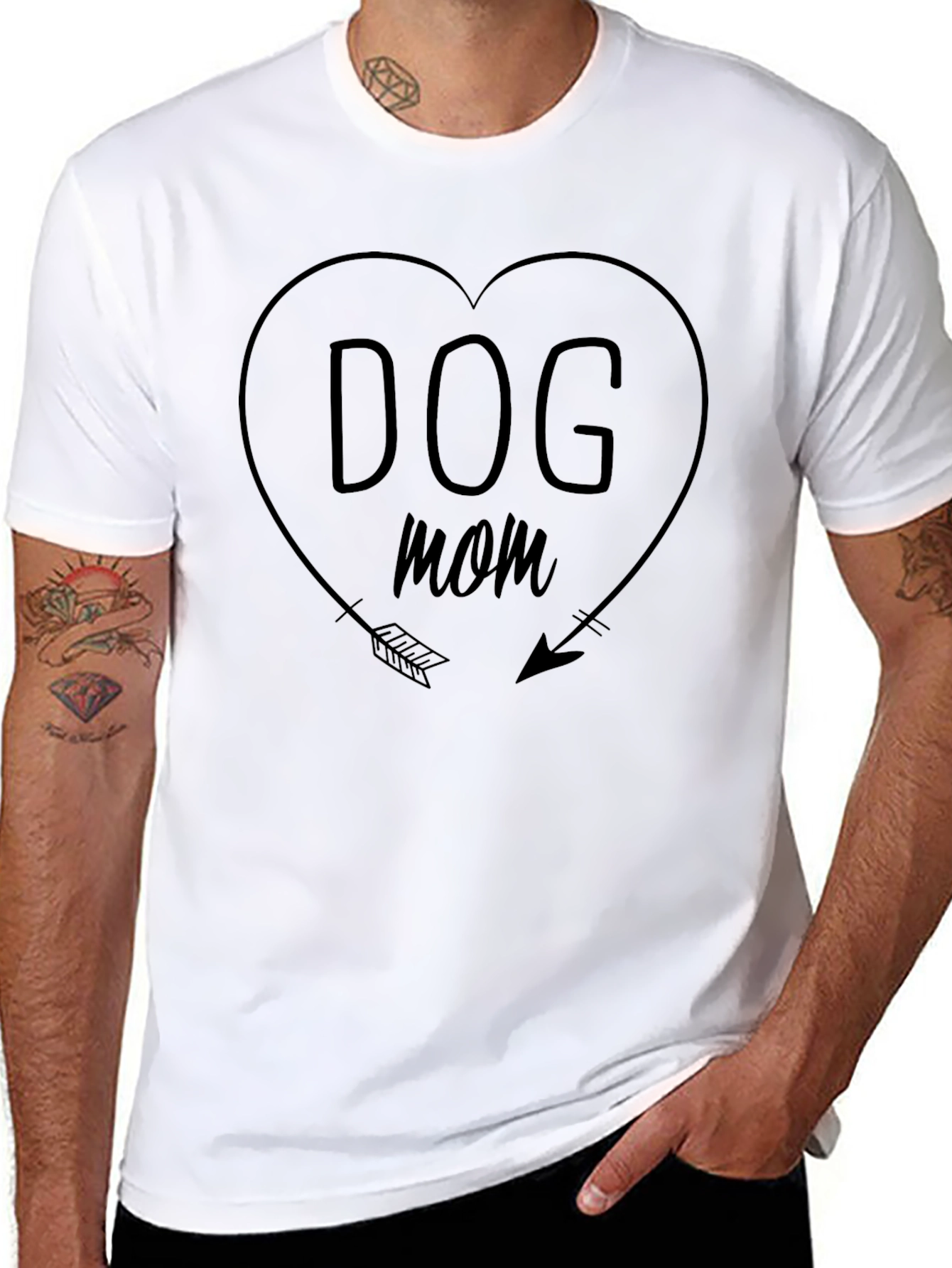Dog Mom T-Shirt - Heart Arrow Design