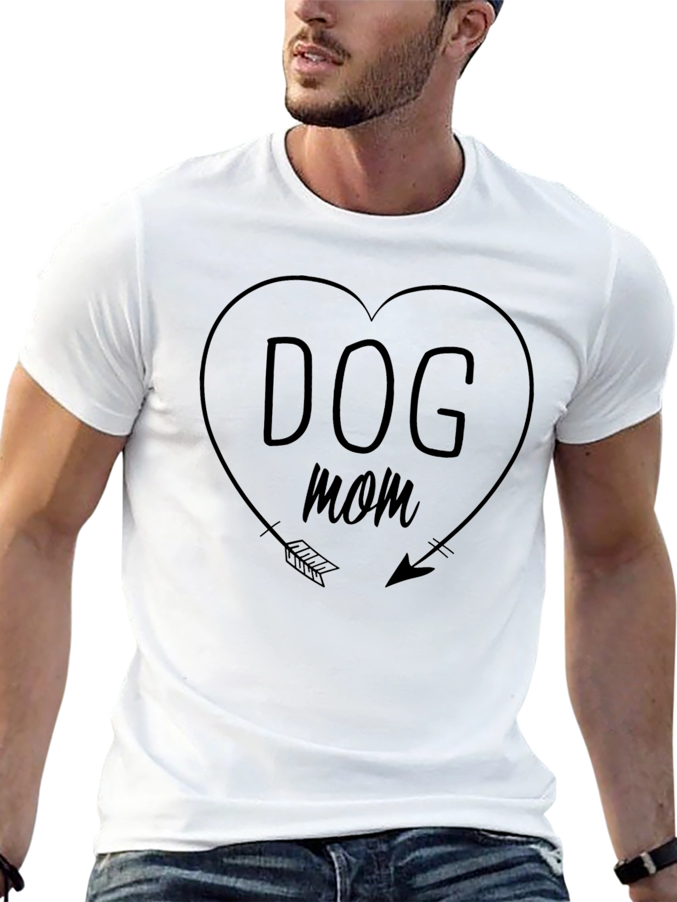 Dog Mom T-Shirt - Heart Arrow Design