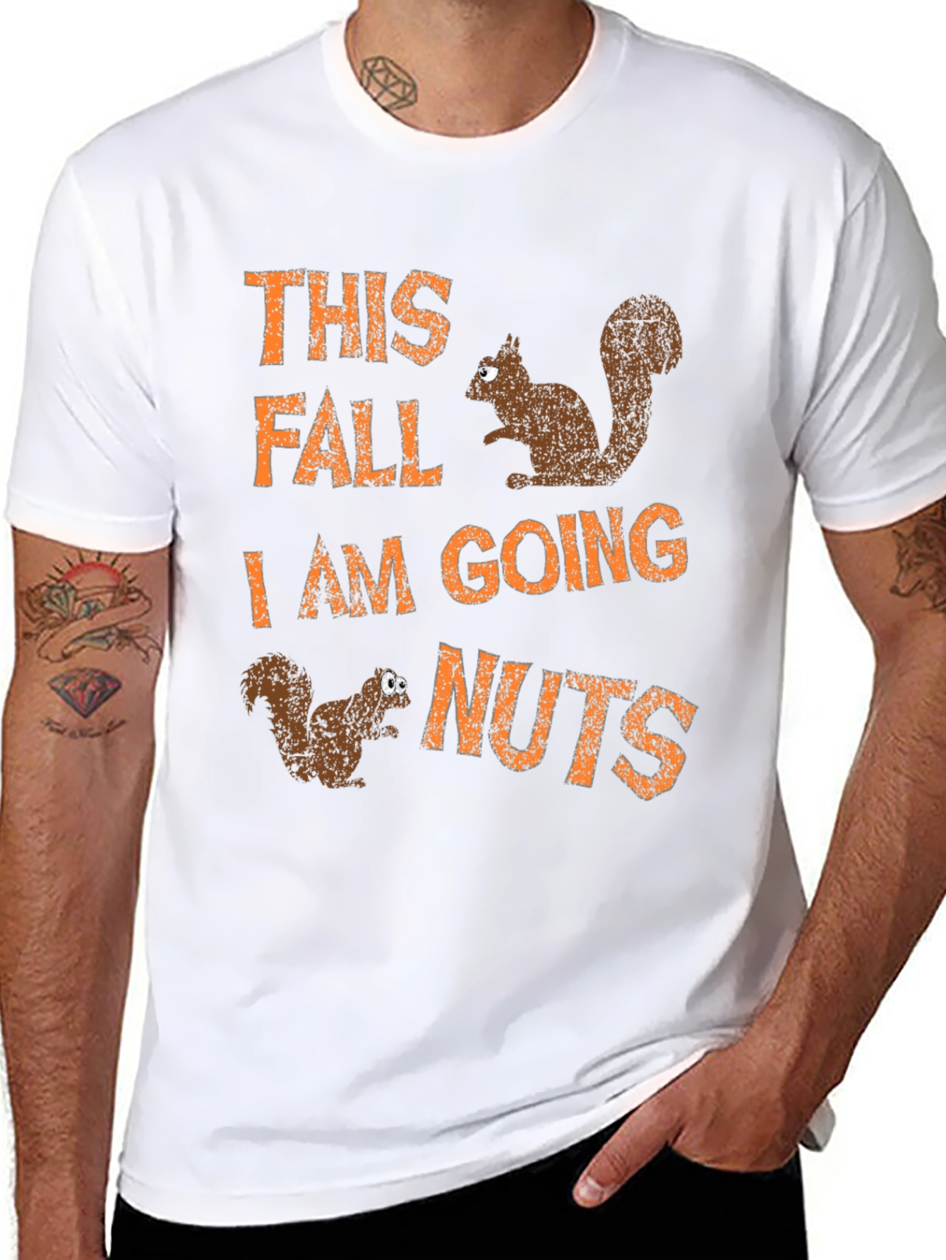 Fall Squirrels Mens Graphic Tee