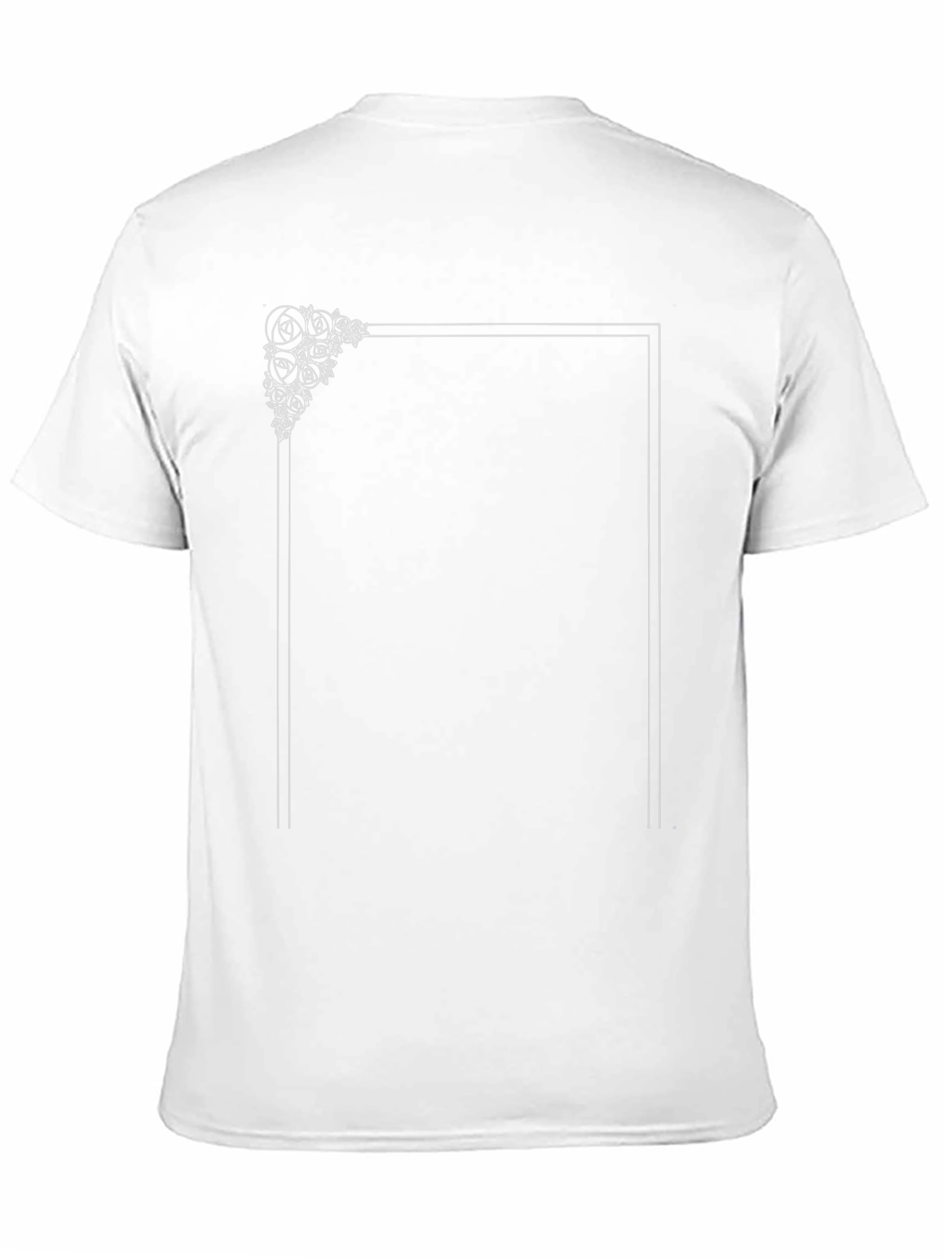 Modern Floral Frame Black T-Shirt