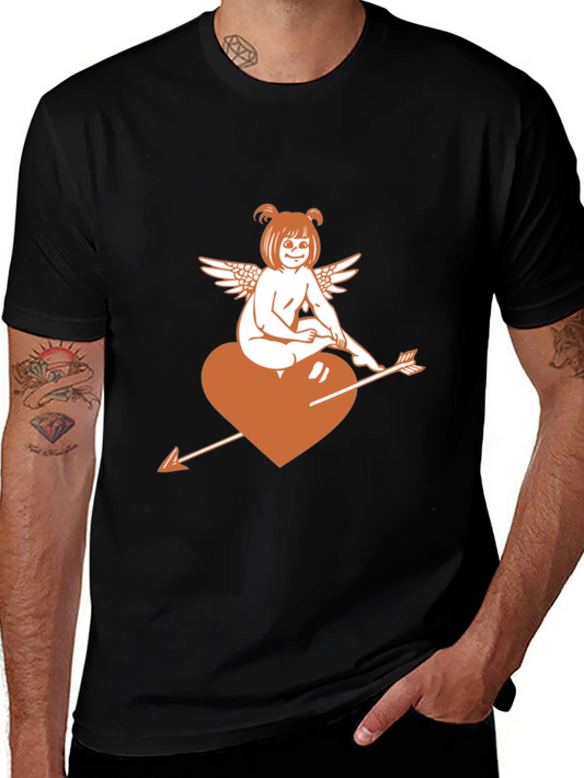 Cupid Heart Arrow Graphic T-Shirt
