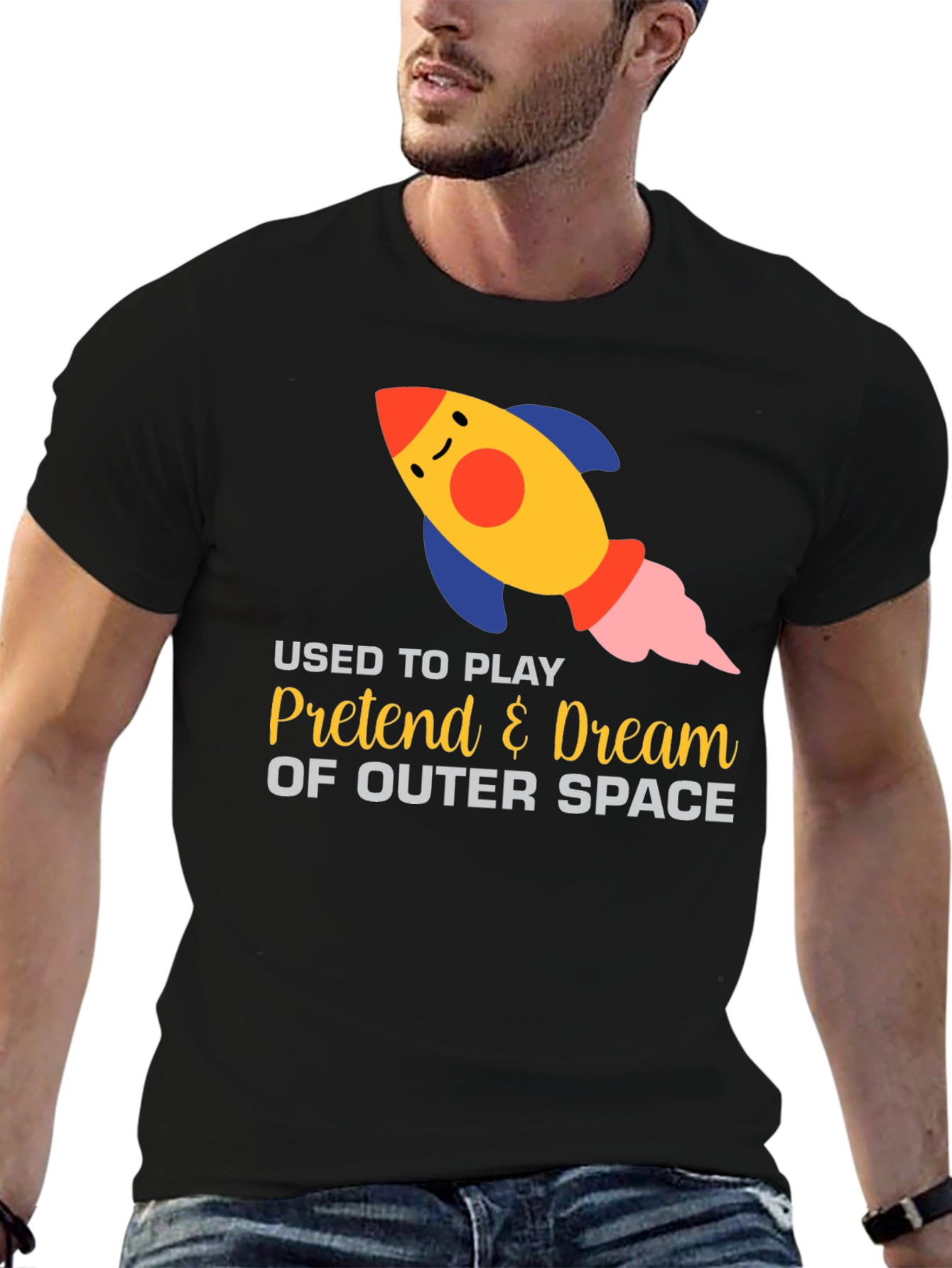 Outer Space Dream T-Shirt - Play Pretend Rocket Design