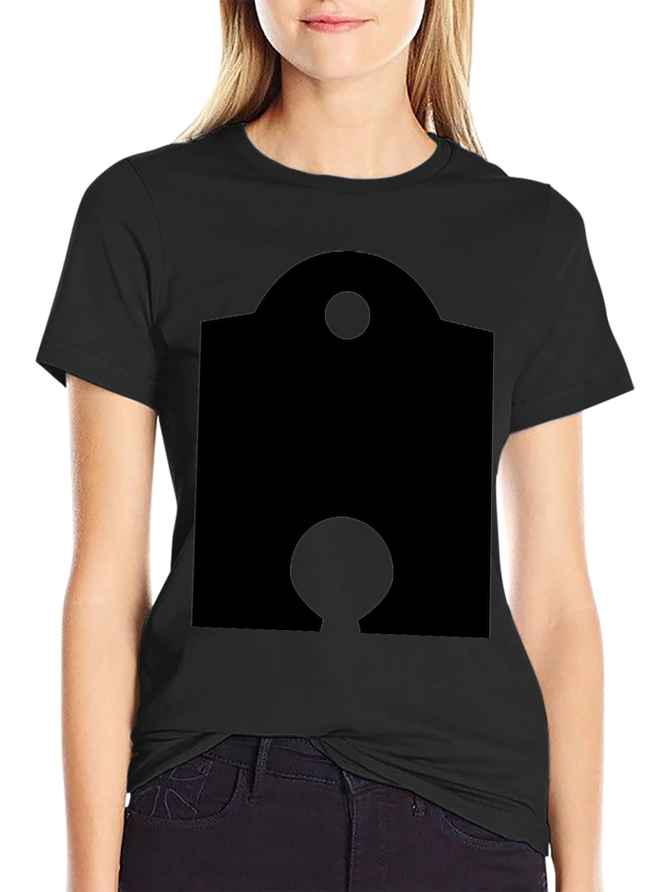 Unique Black Graphic Tee - Modern Geometric Design