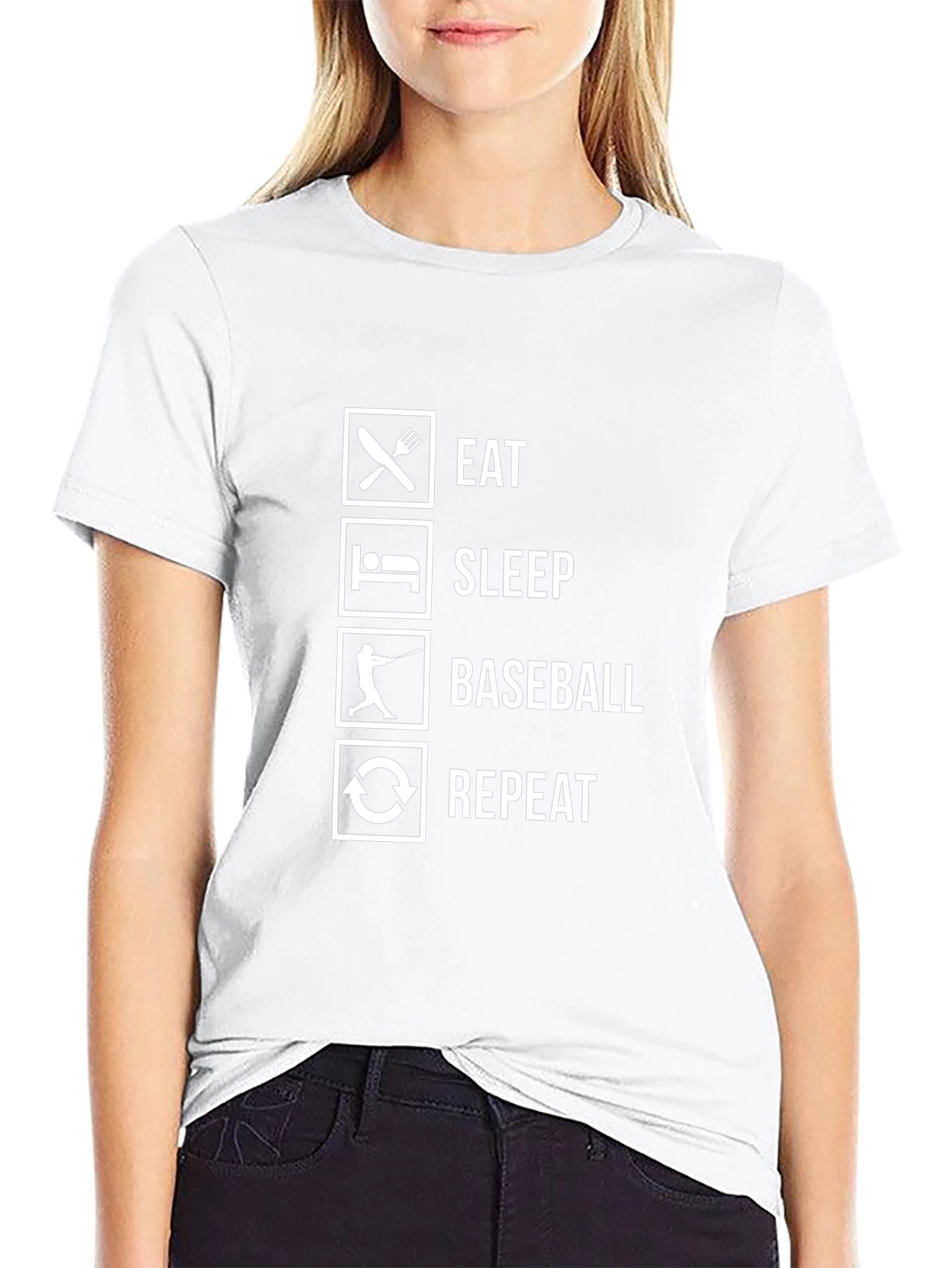 Eat Sleep Baseball Repeat Graphic Tee