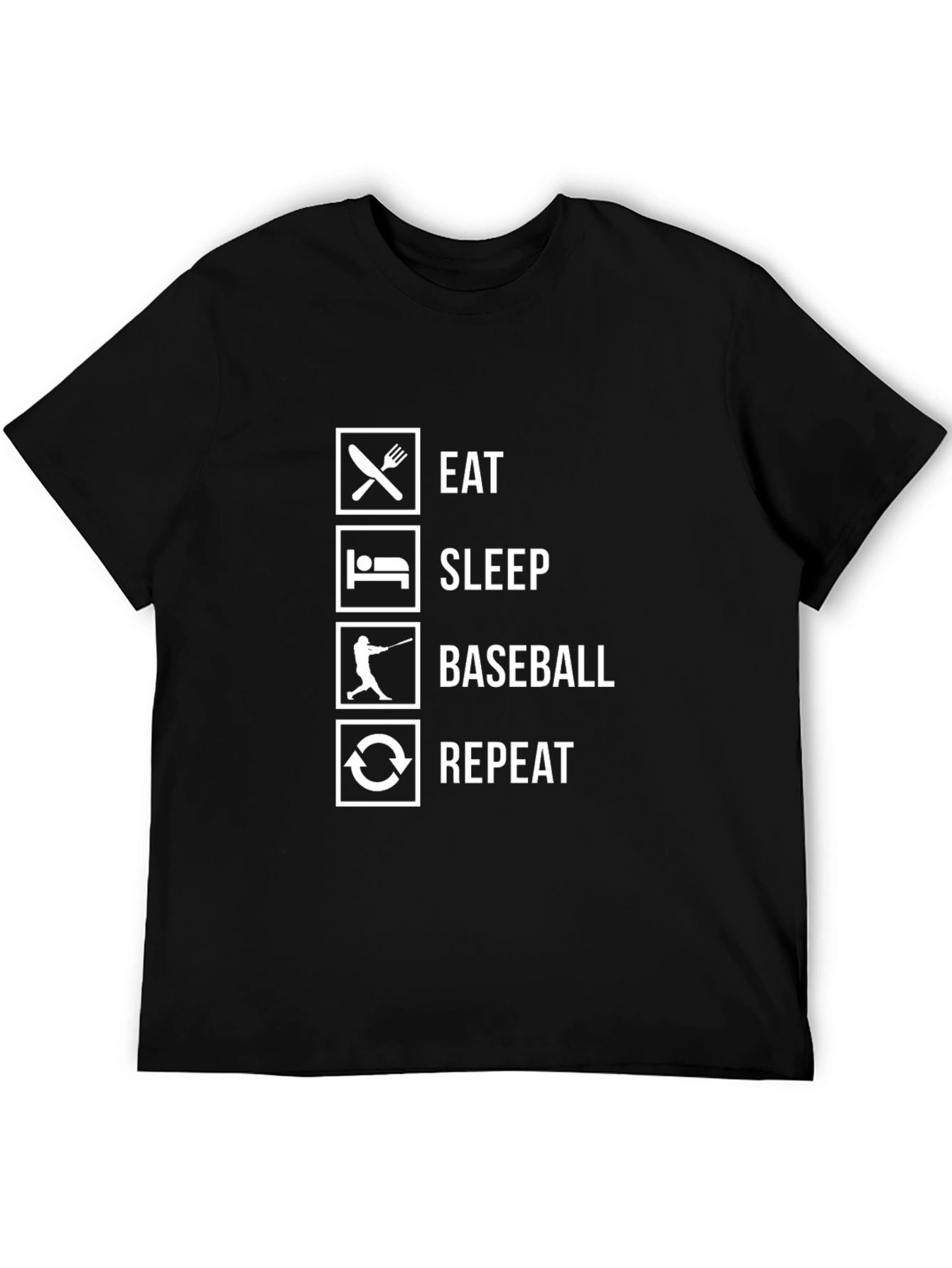 Eat Sleep Baseball Repeat Graphic Tee