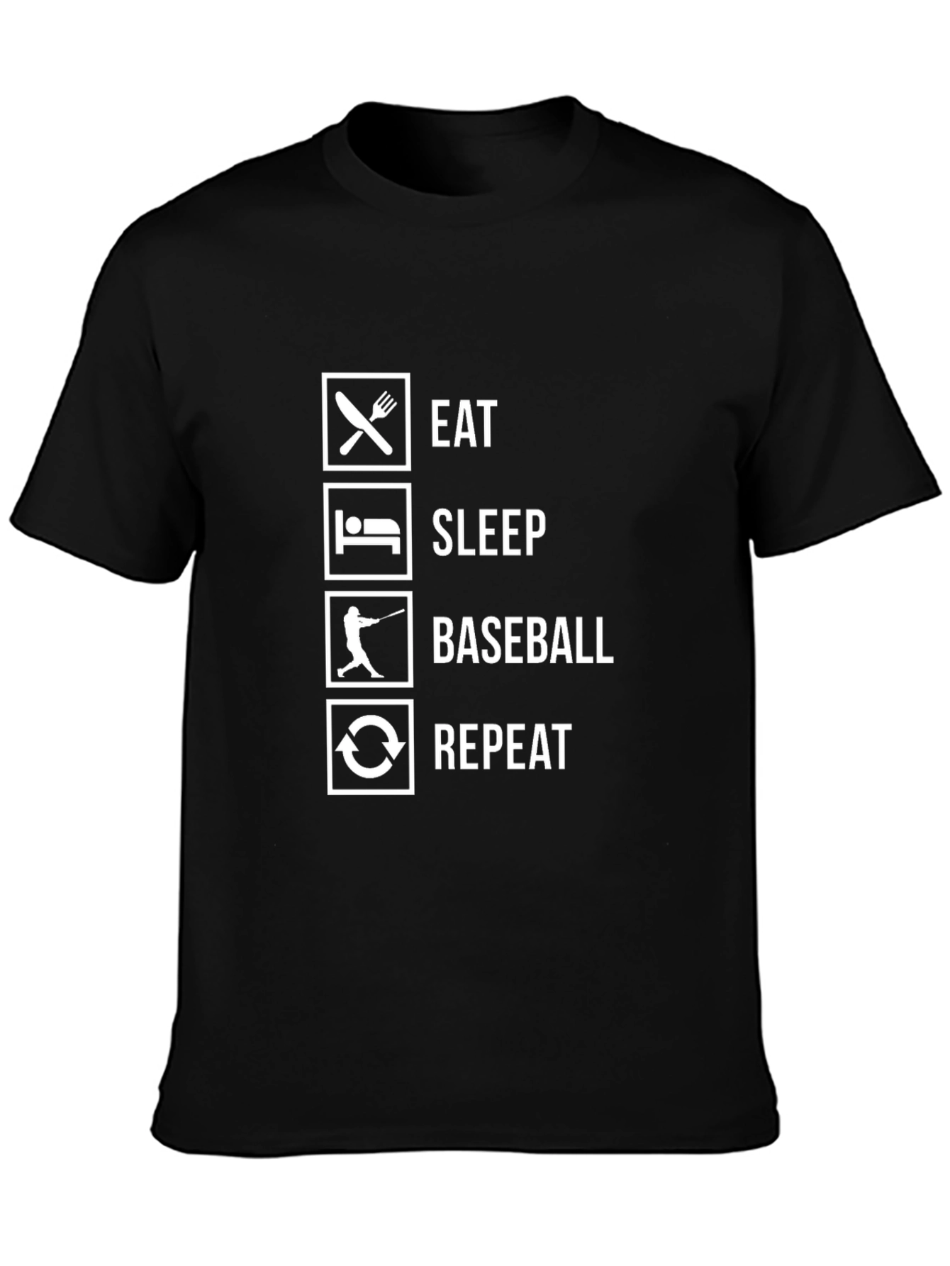 Eat Sleep Baseball Repeat Graphic Tee