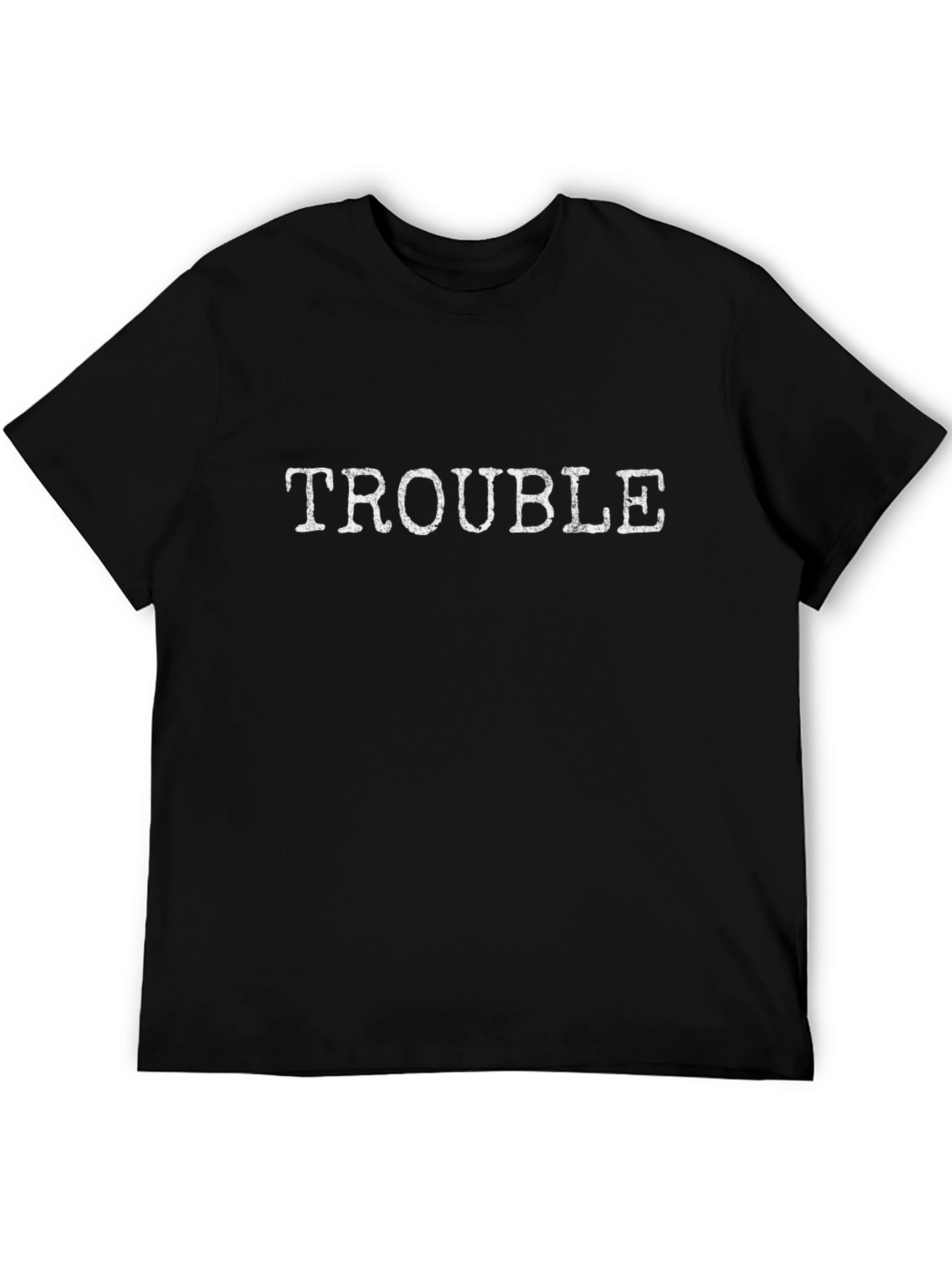 Trouble Graphic Tee - Mens Casual Cotton T-Shirt