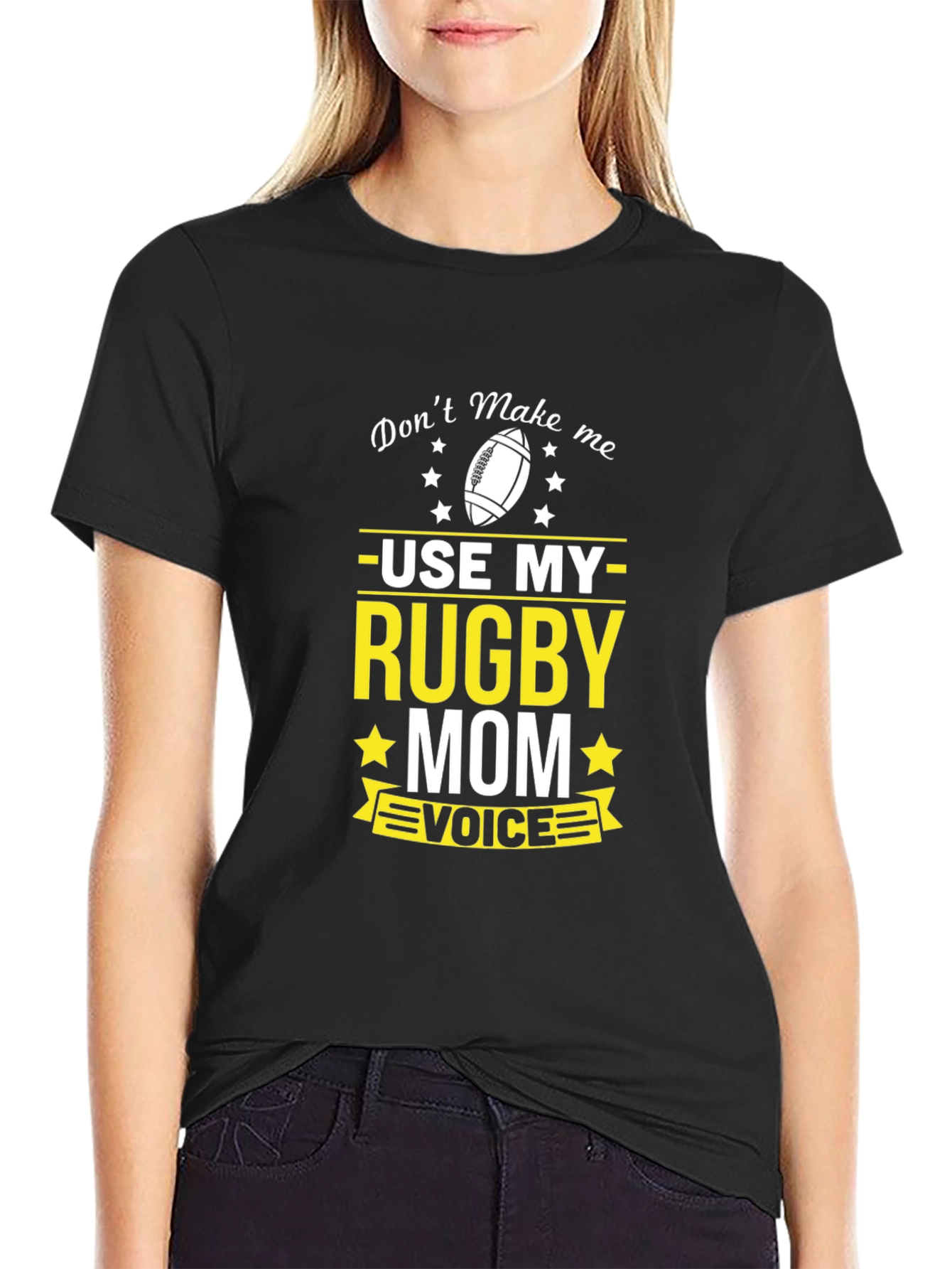 Rugby Mom Voice T-Shirt - Black