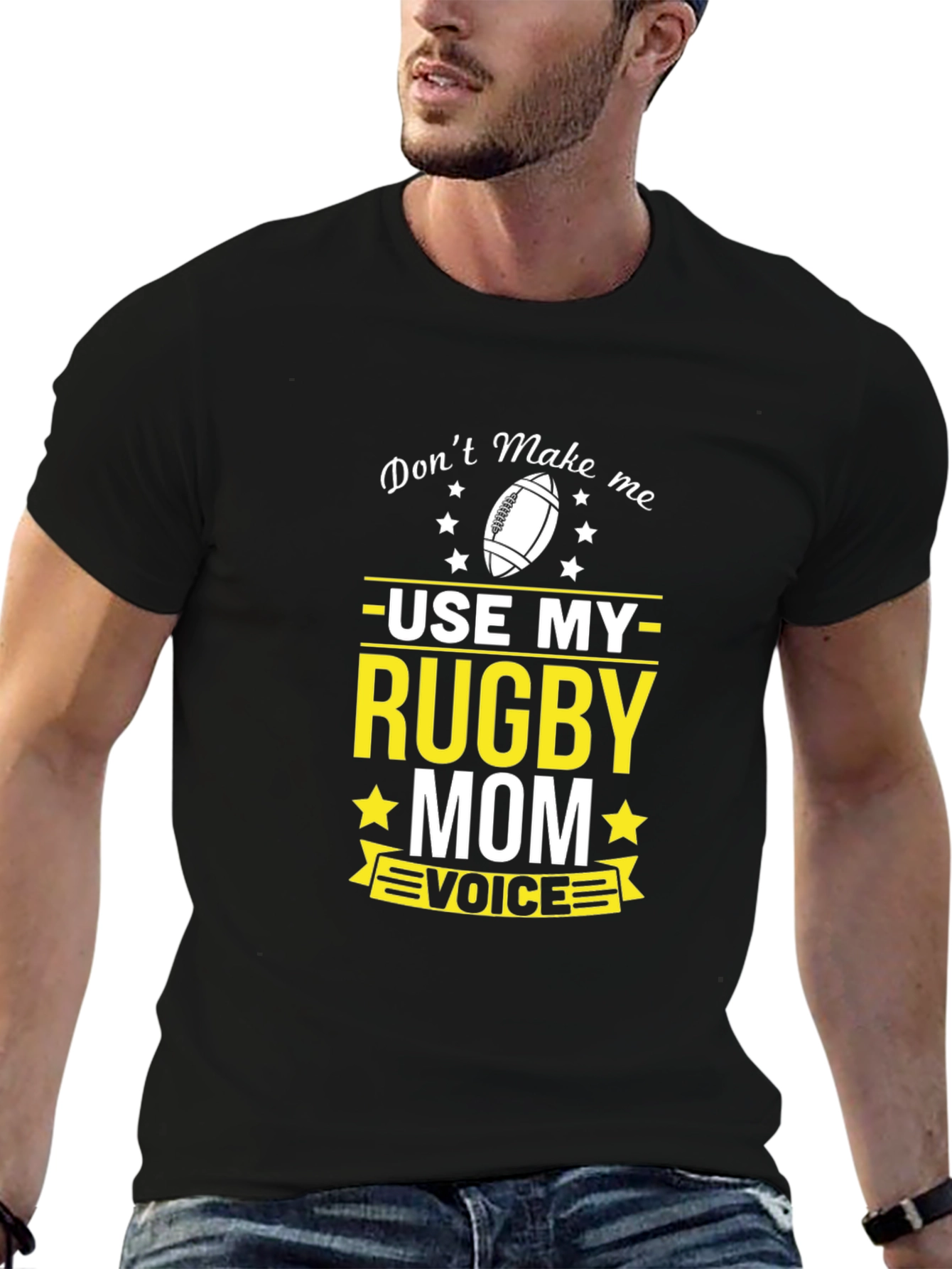 Rugby Mom Voice T-Shirt - Black