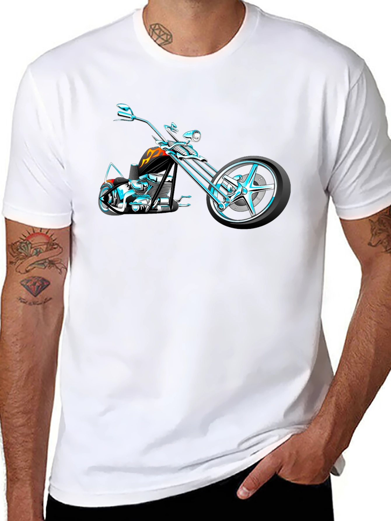 Cool Motorcycle Graphic T-Shirt - Black