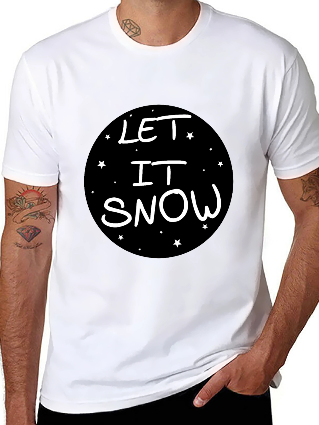 Let It Snow Holiday Graphic Tee - Black