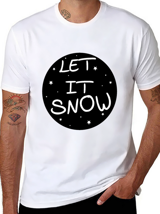 Let It Snow Holiday Graphic Tee - Black