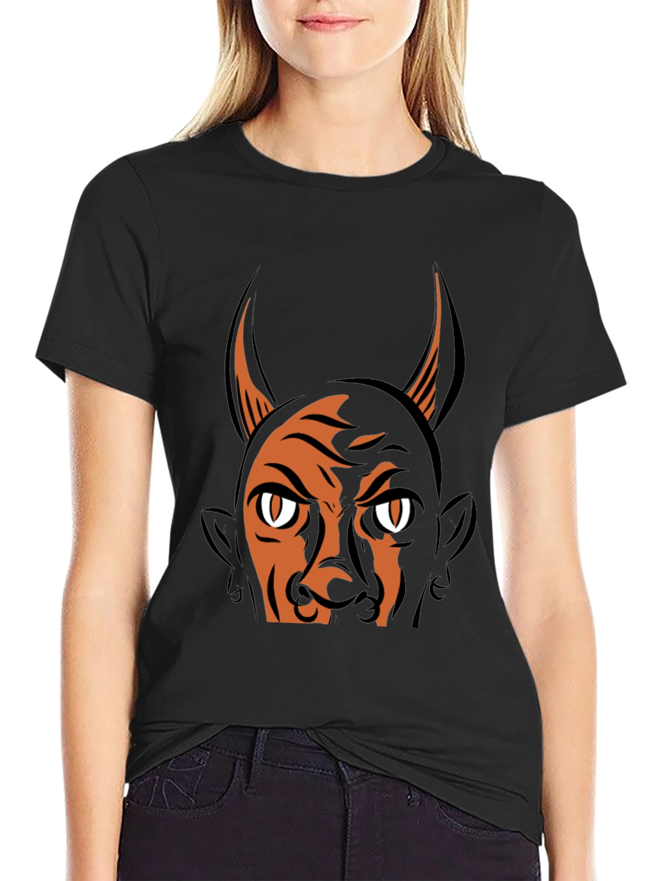 Devil Graphic Print T-Shirt - Halloween Ready