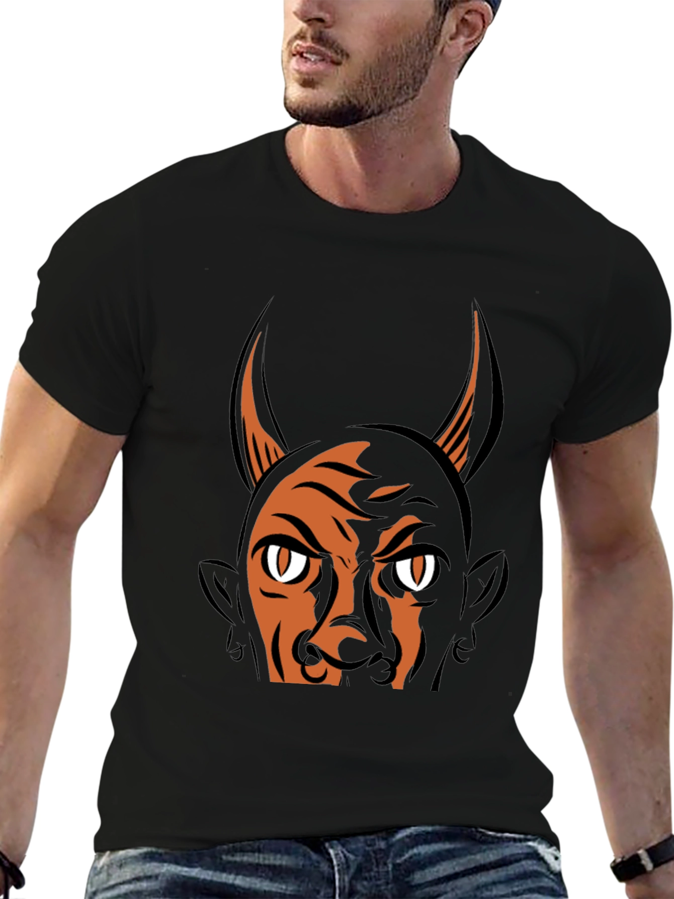 Devil Graphic Print T-Shirt - Halloween Ready