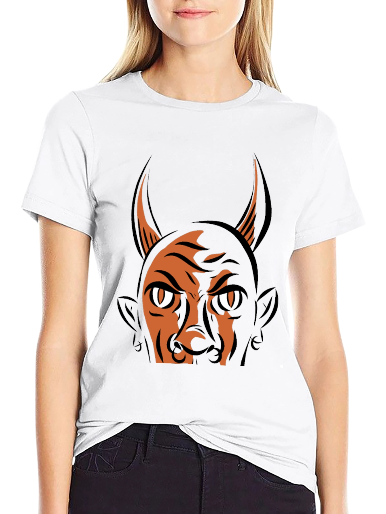 Devil Graphic Print T-Shirt - Halloween Ready