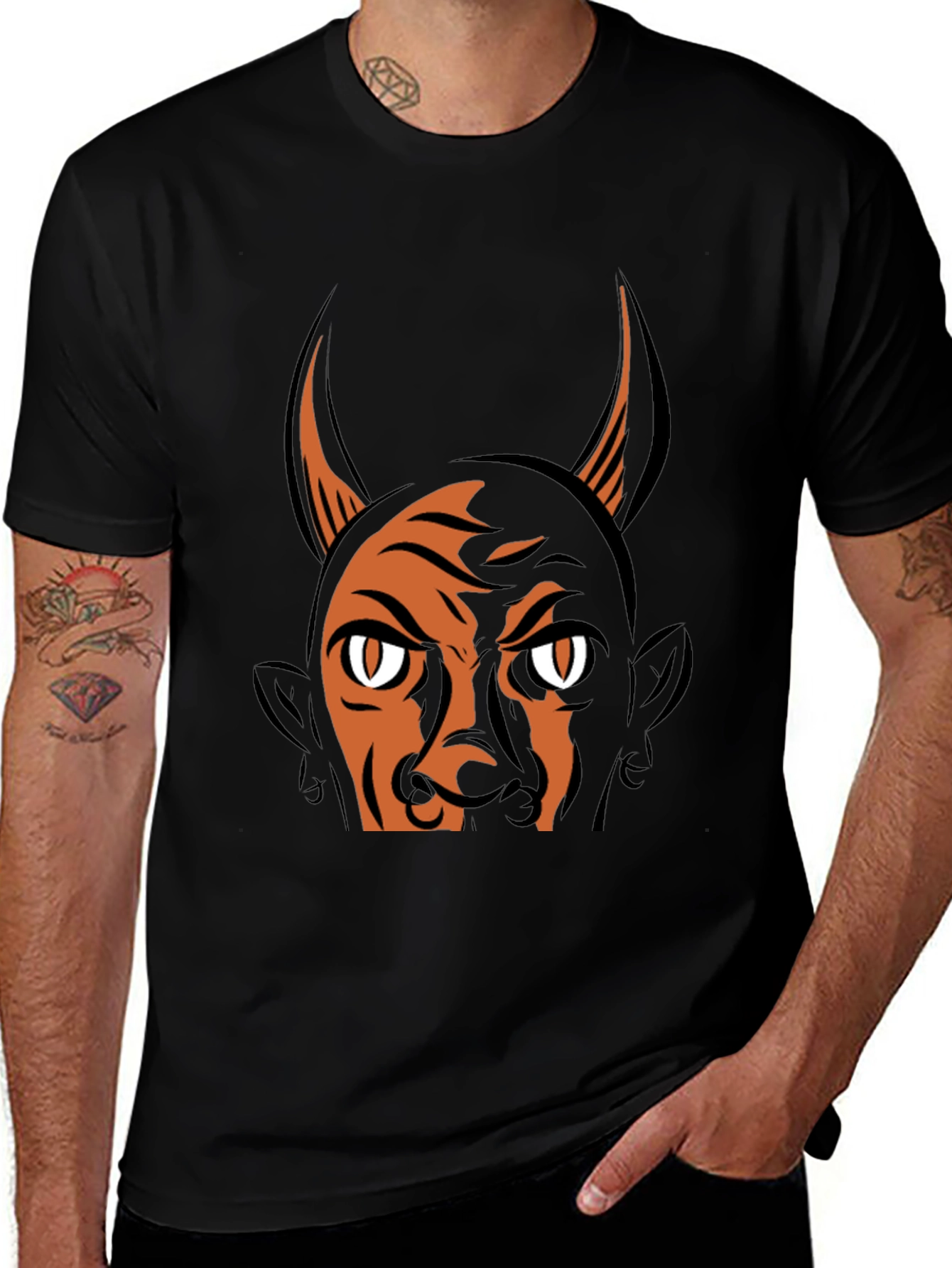 Devil Graphic Print T-Shirt - Halloween Ready