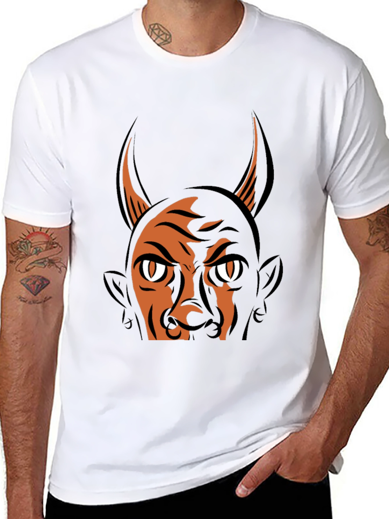 Devil Graphic Print T-Shirt - Halloween Ready
