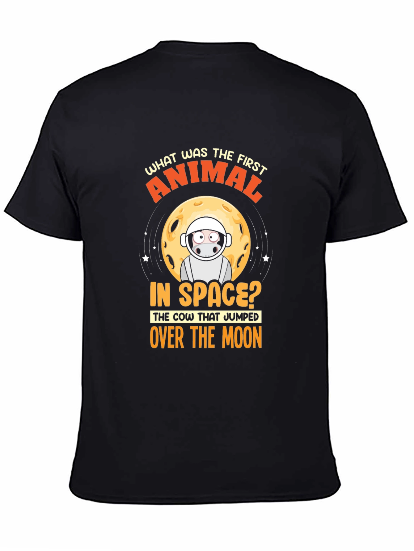 Cow Jumps Over the Moon Black T-Shirt