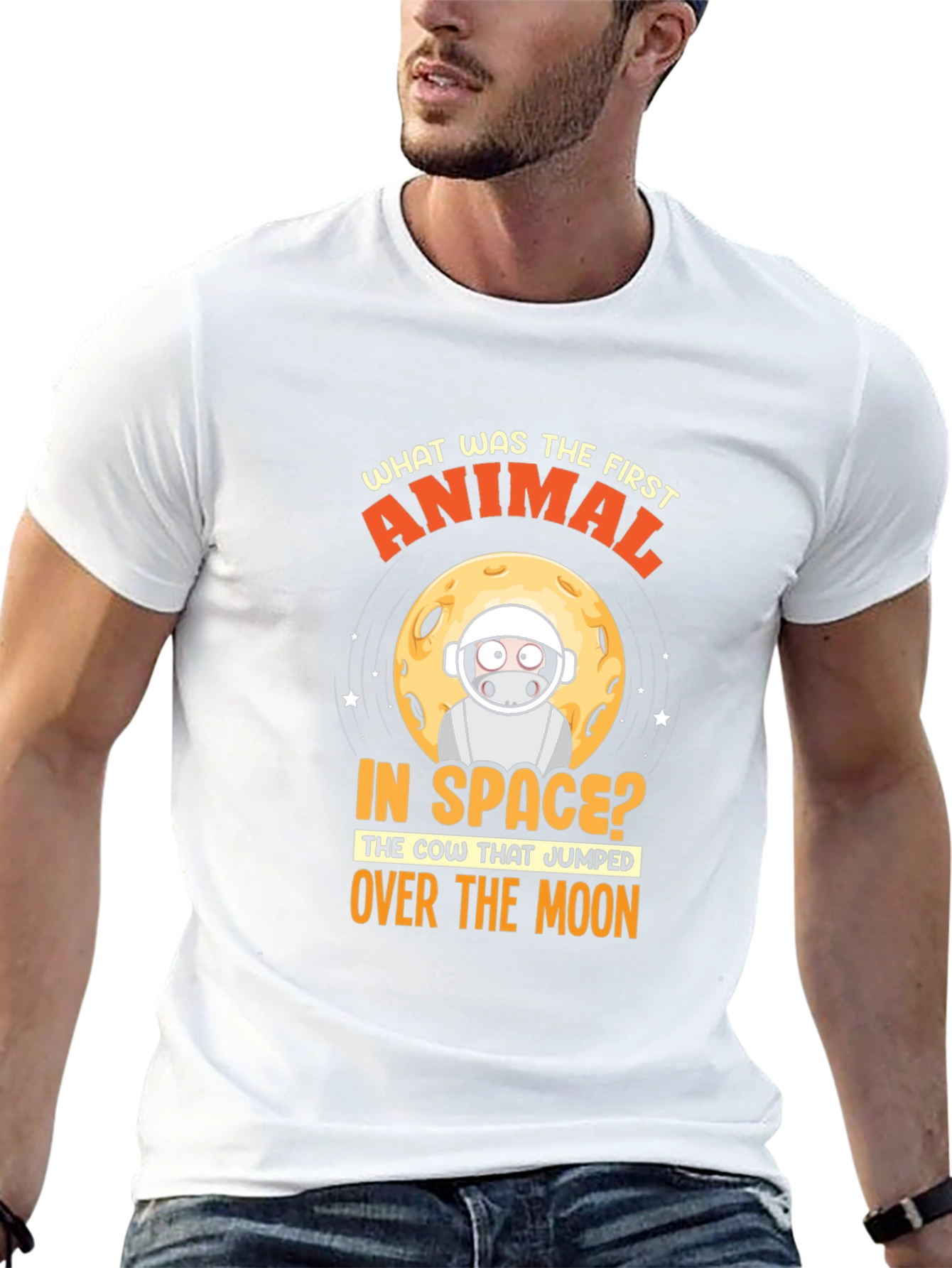 Cow Jumps Over the Moon Black T-Shirt