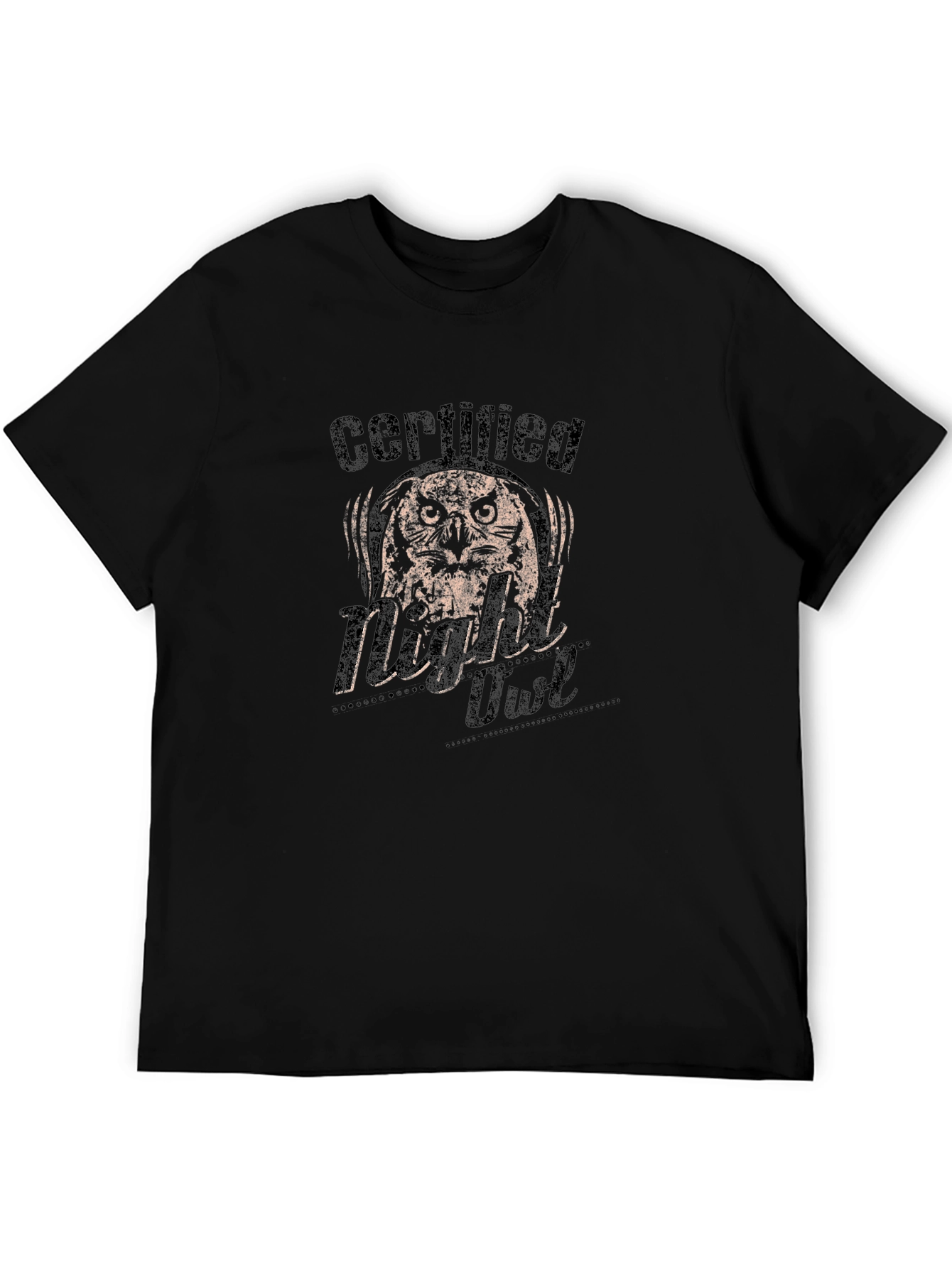 Certified Night Owl Graphic T-Shirt - Black