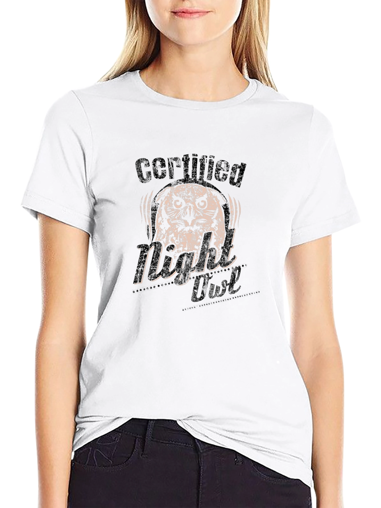 Certified Night Owl Graphic T-Shirt - Black
