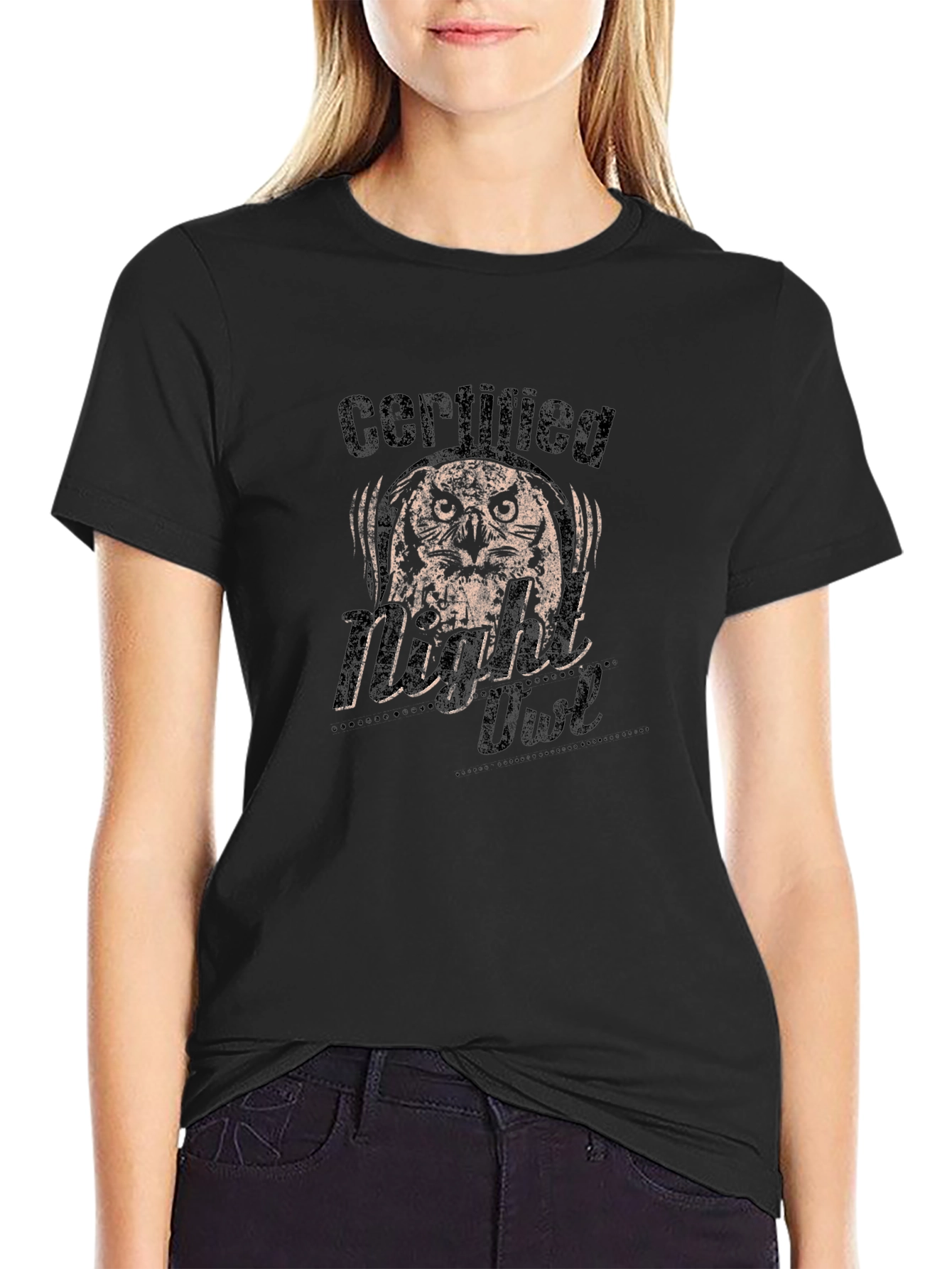 Certified Night Owl Graphic T-Shirt - Black
