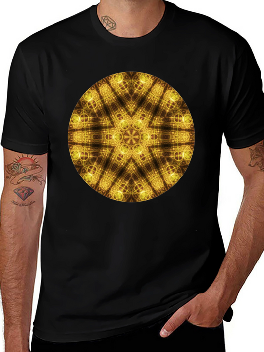Golden Geometric Mandala T-Shirt