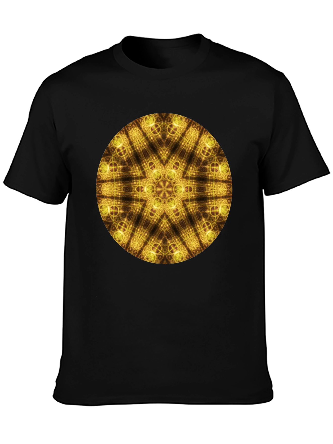 Golden Geometric Mandala T-Shirt