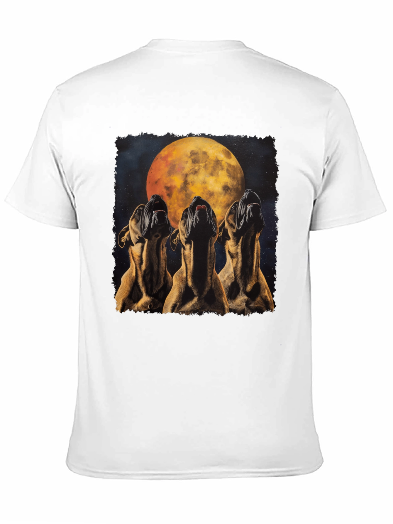 Howling Dog Moon Graphic Tee - Black