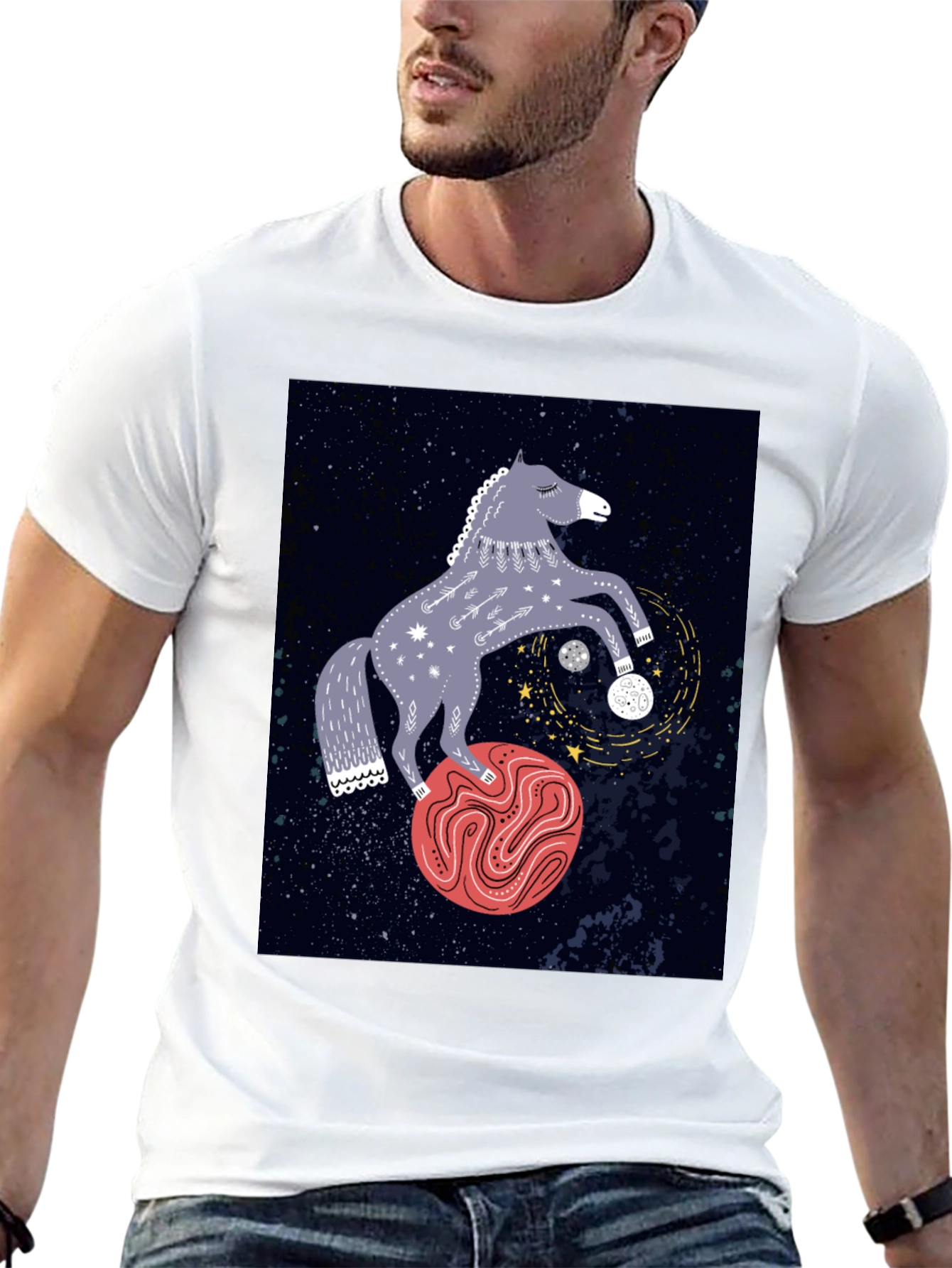 Cosmic Horse T-Shirt - Artistic Graphic Tee