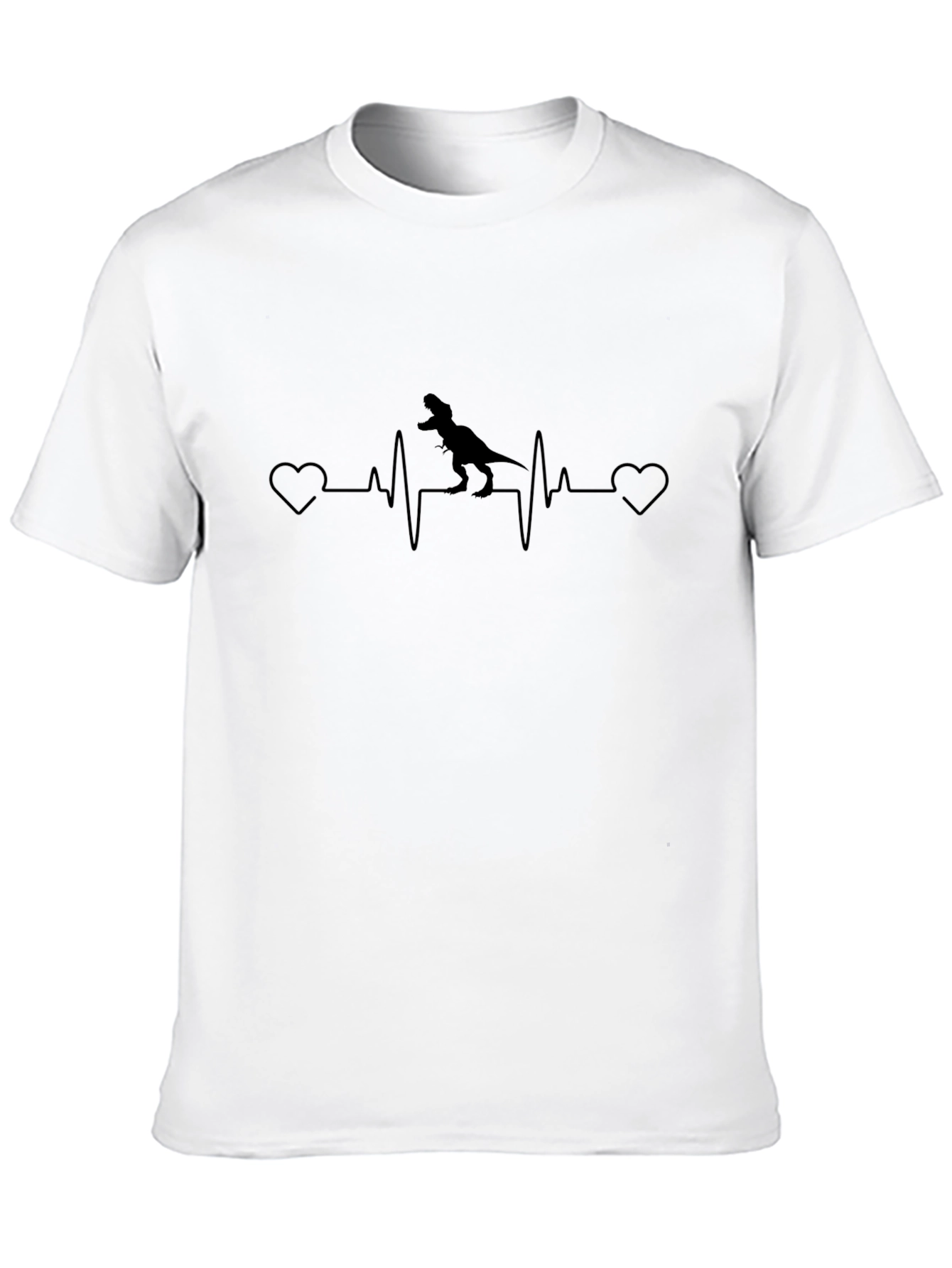 Dinosaur Heartbeat T-Shirt - Black