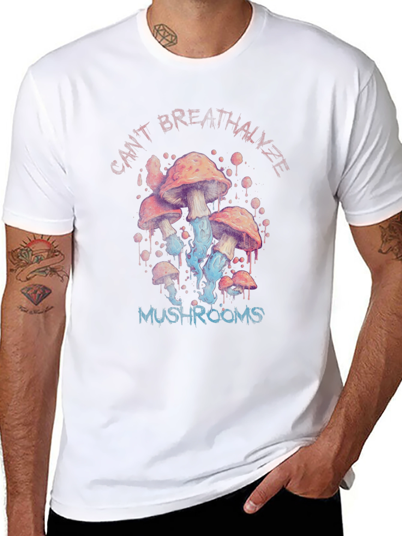 Cant Breathalyze Mushrooms Black T-Shirt