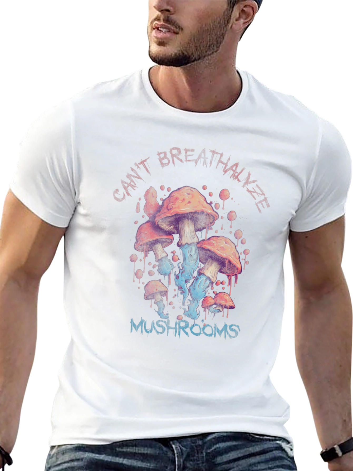 Cant Breathalyze Mushrooms Black T-Shirt