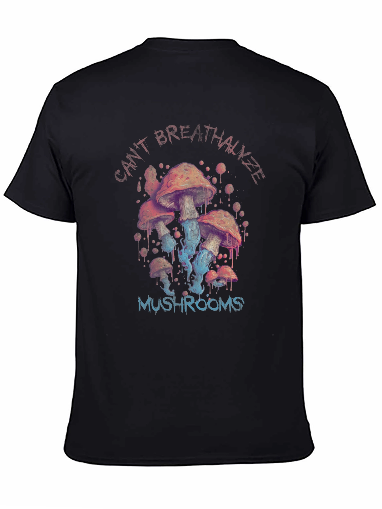 Cant Breathalyze Mushrooms Black T-Shirt