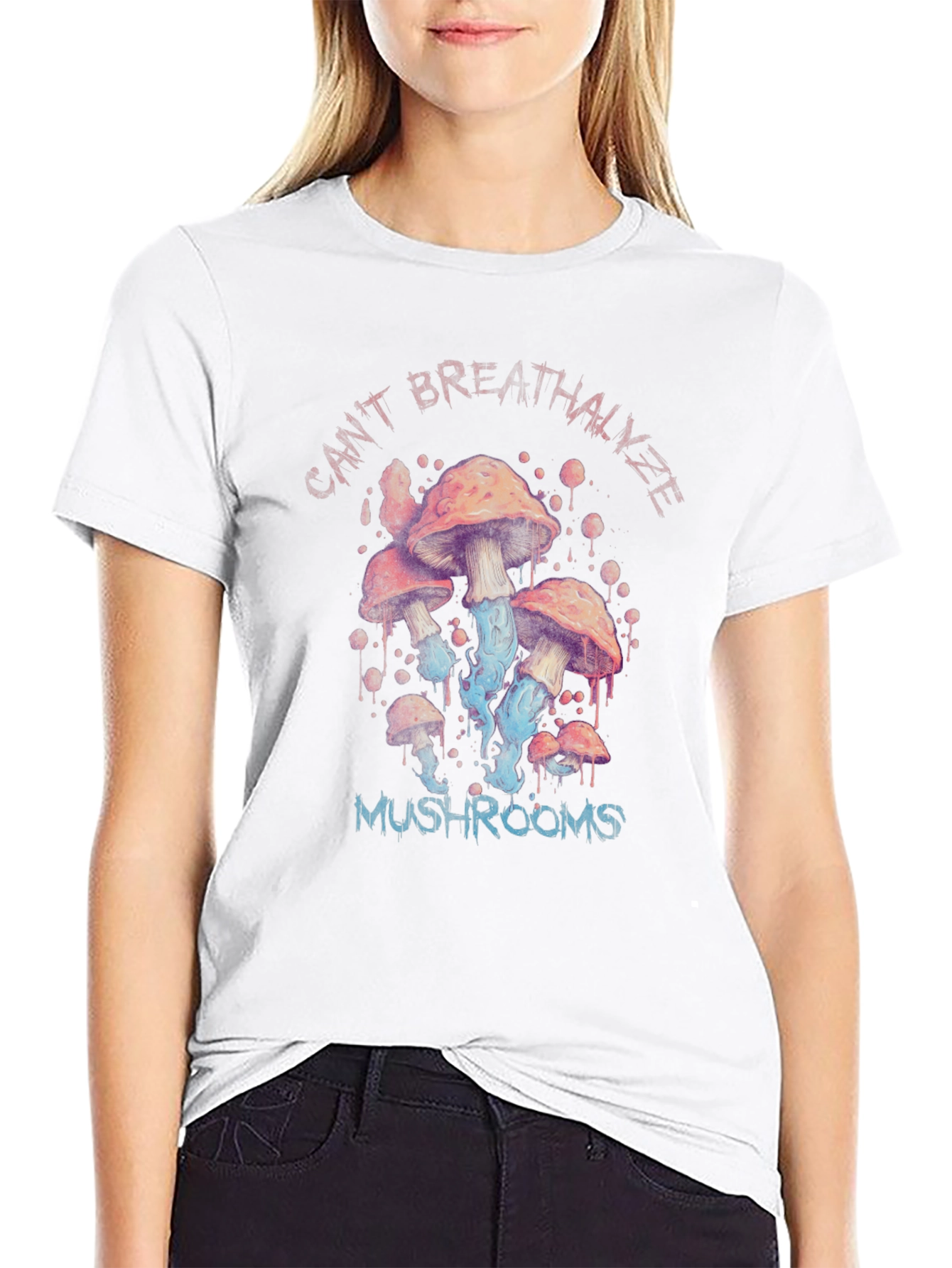 Cant Breathalyze Mushrooms Black T-Shirt