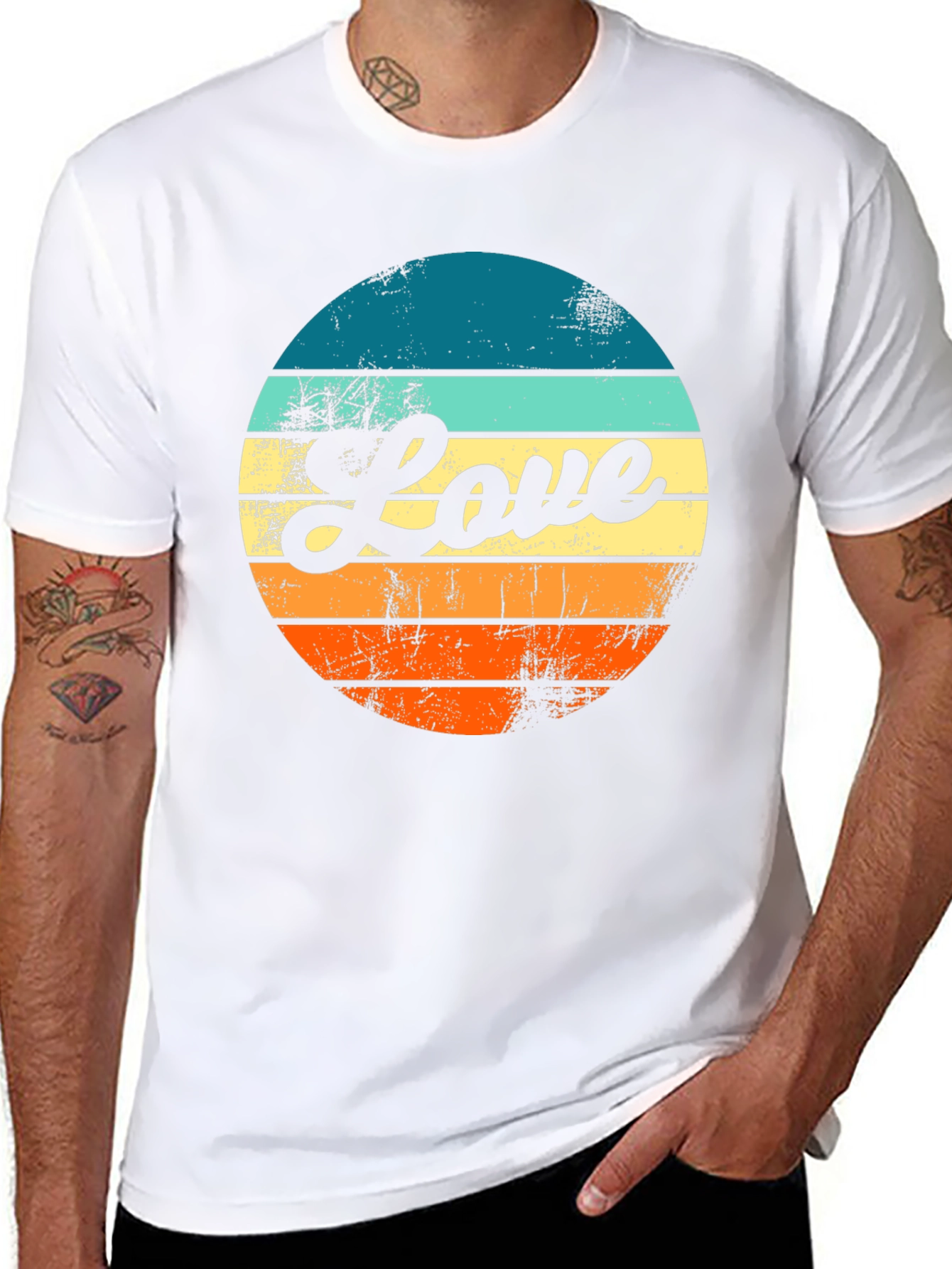 Retro Love Graphic T-Shirt - Black