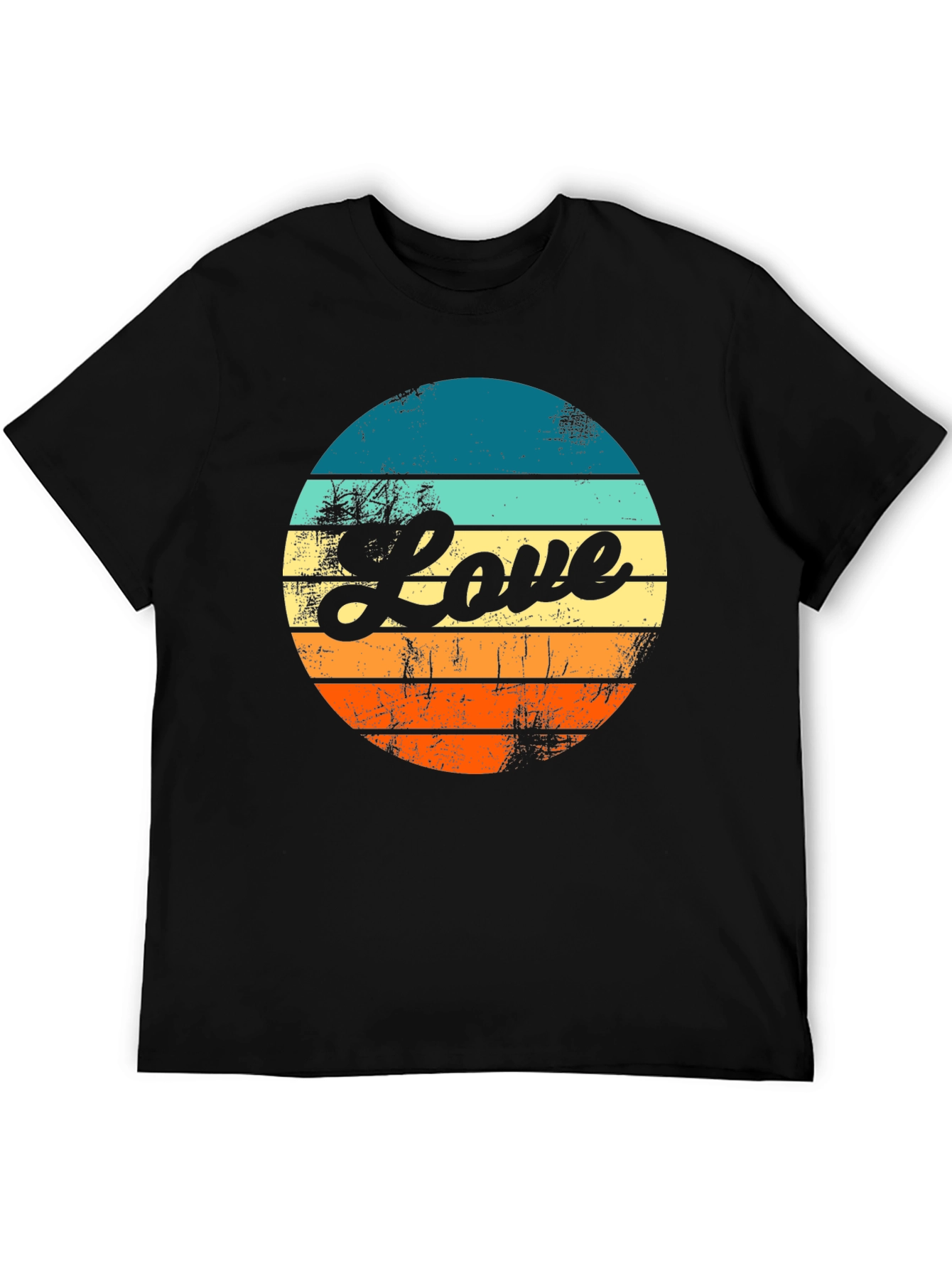 Retro Love Graphic T-Shirt - Black