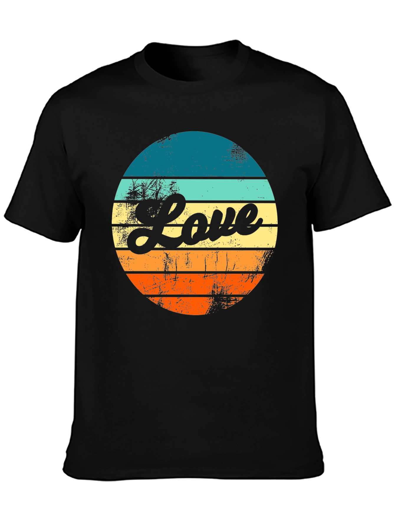 Retro Love Graphic T-Shirt - Black