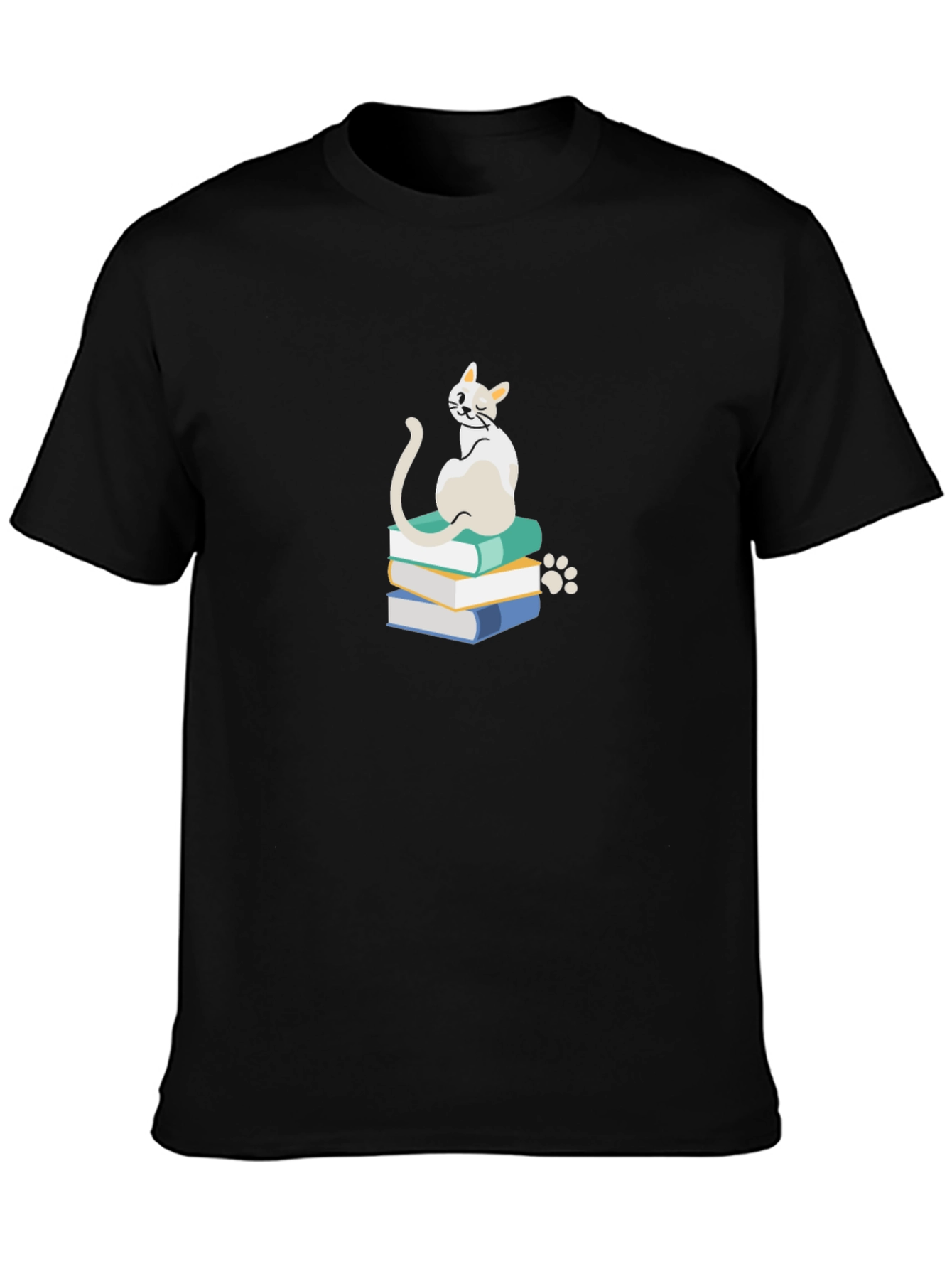 Cat on Books T-Shirt