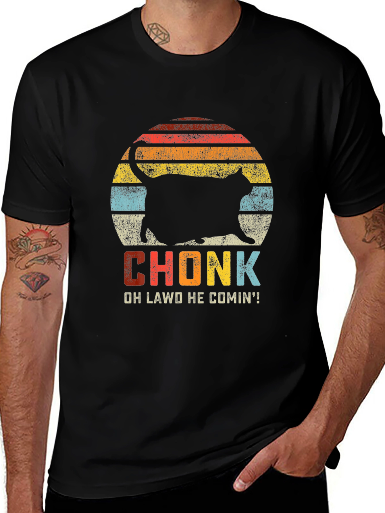 Chonk Cat Retro T-Shirt
