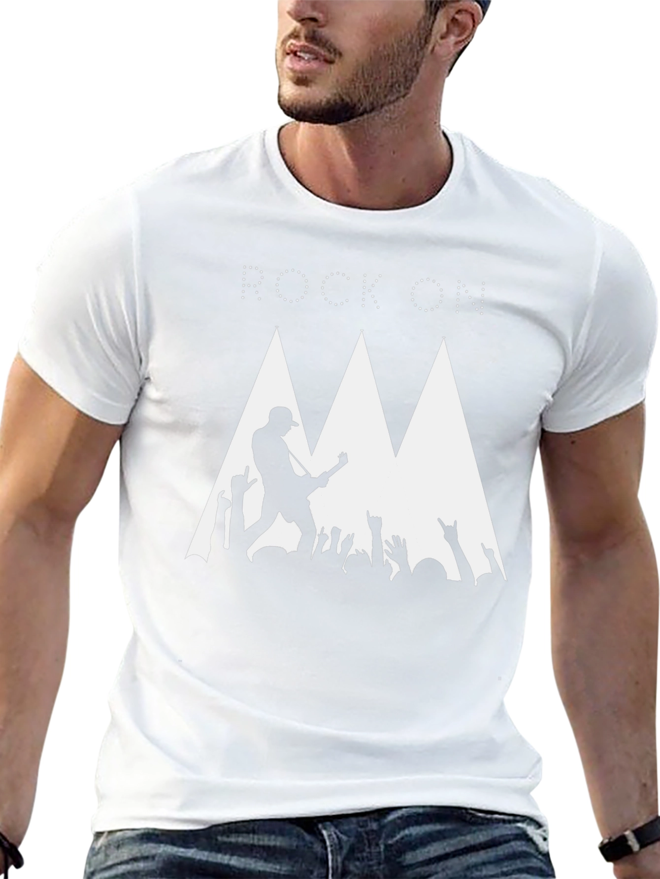 Rock On Concert Graphic Tee - Black Cotton T-Shirt