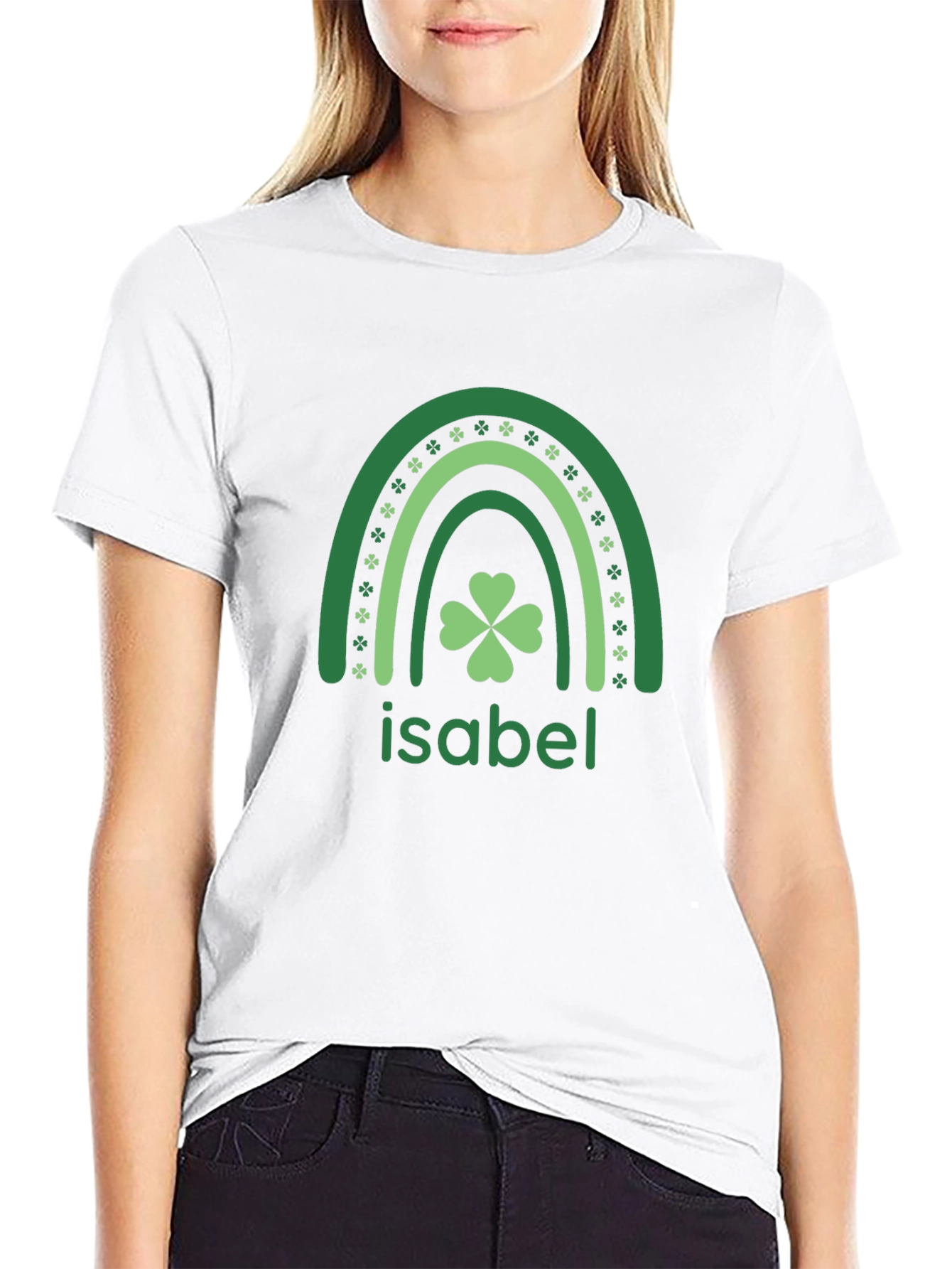 St. Patricks Day Rainbow Shamrock Isabel T-Shirt