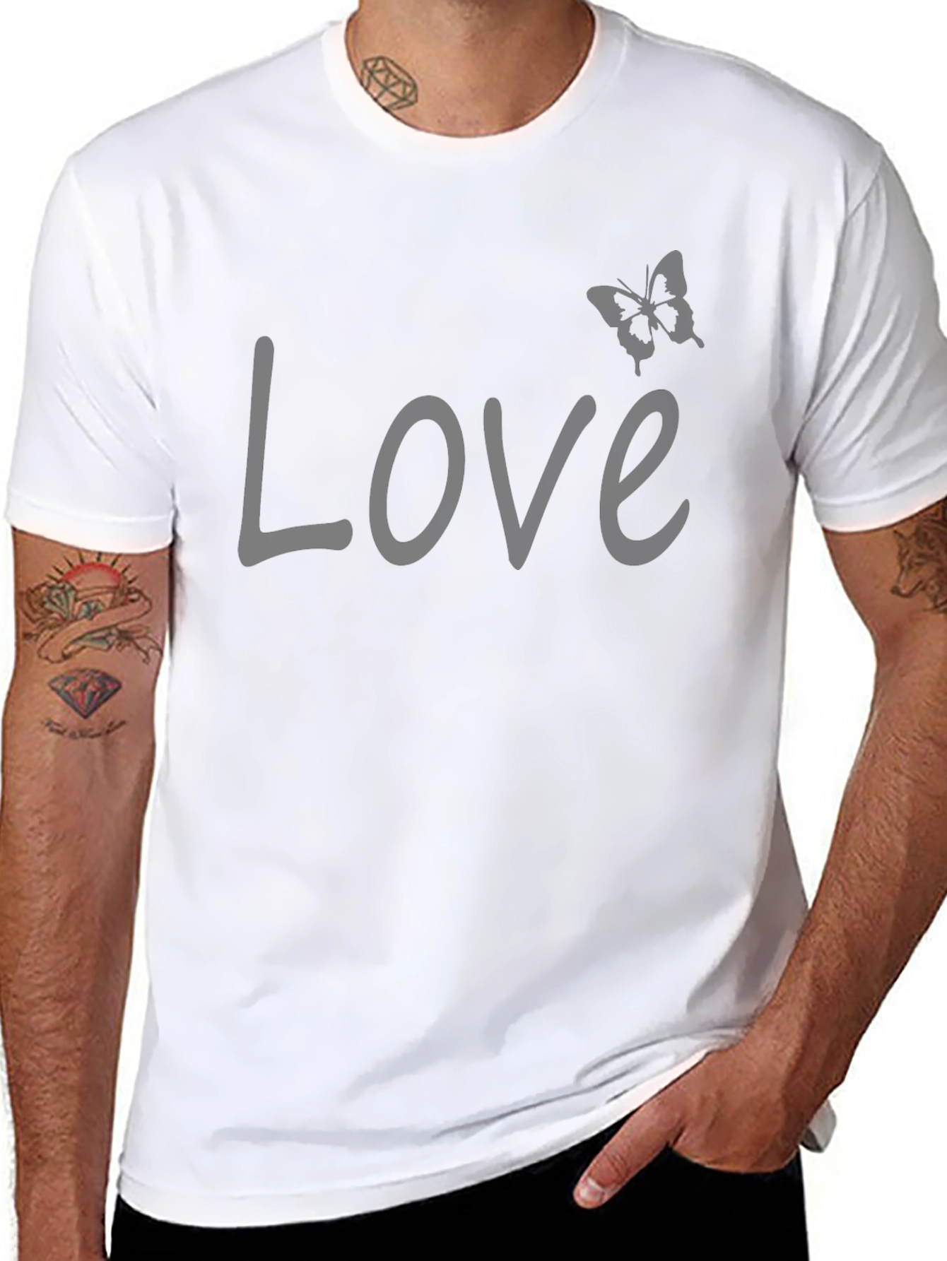 Love Butterfly Graphic T-Shirt - Casual Comfort