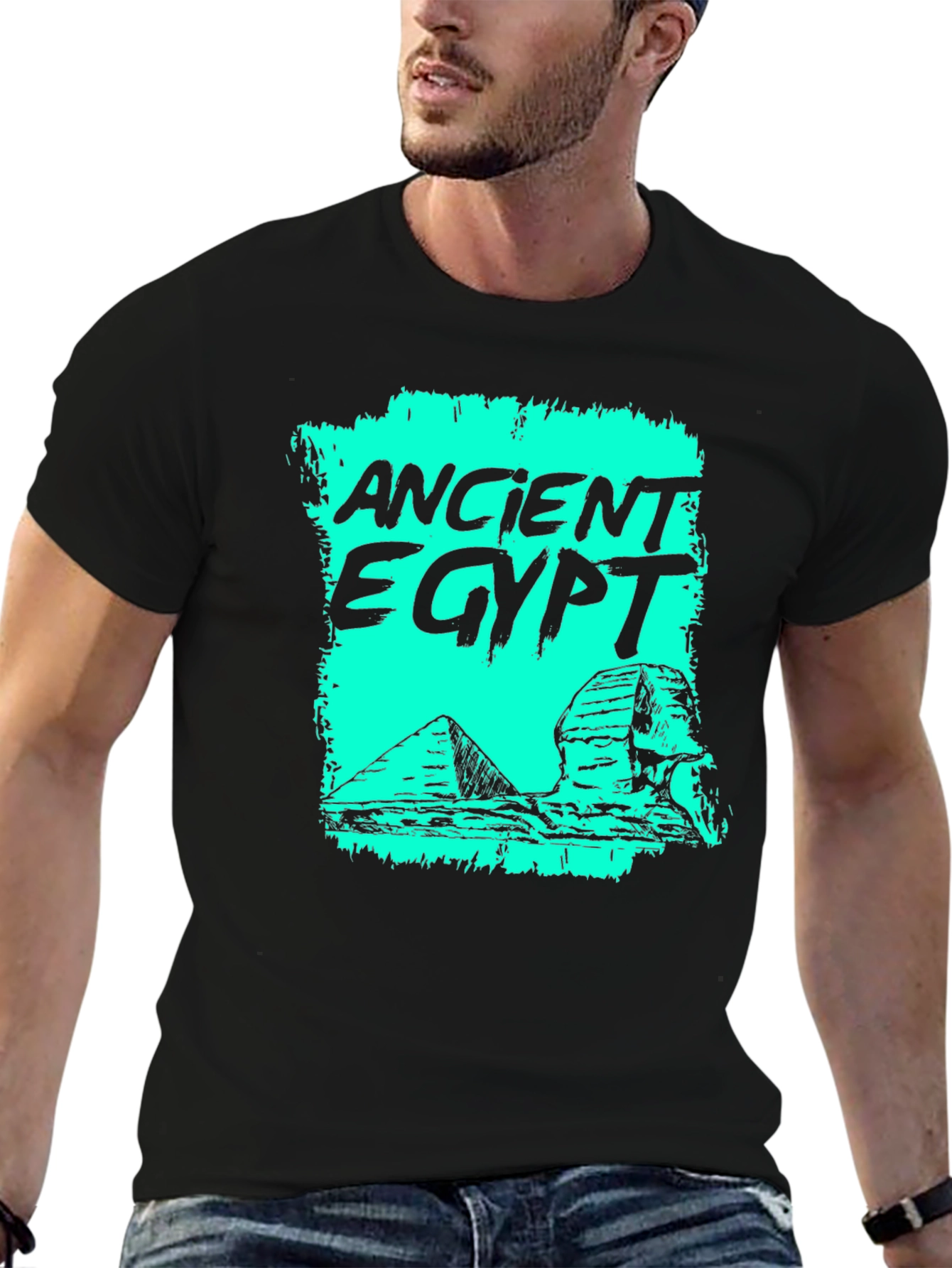 Ancient Egypt Graphic Tee - Black Cotton T-Shirt