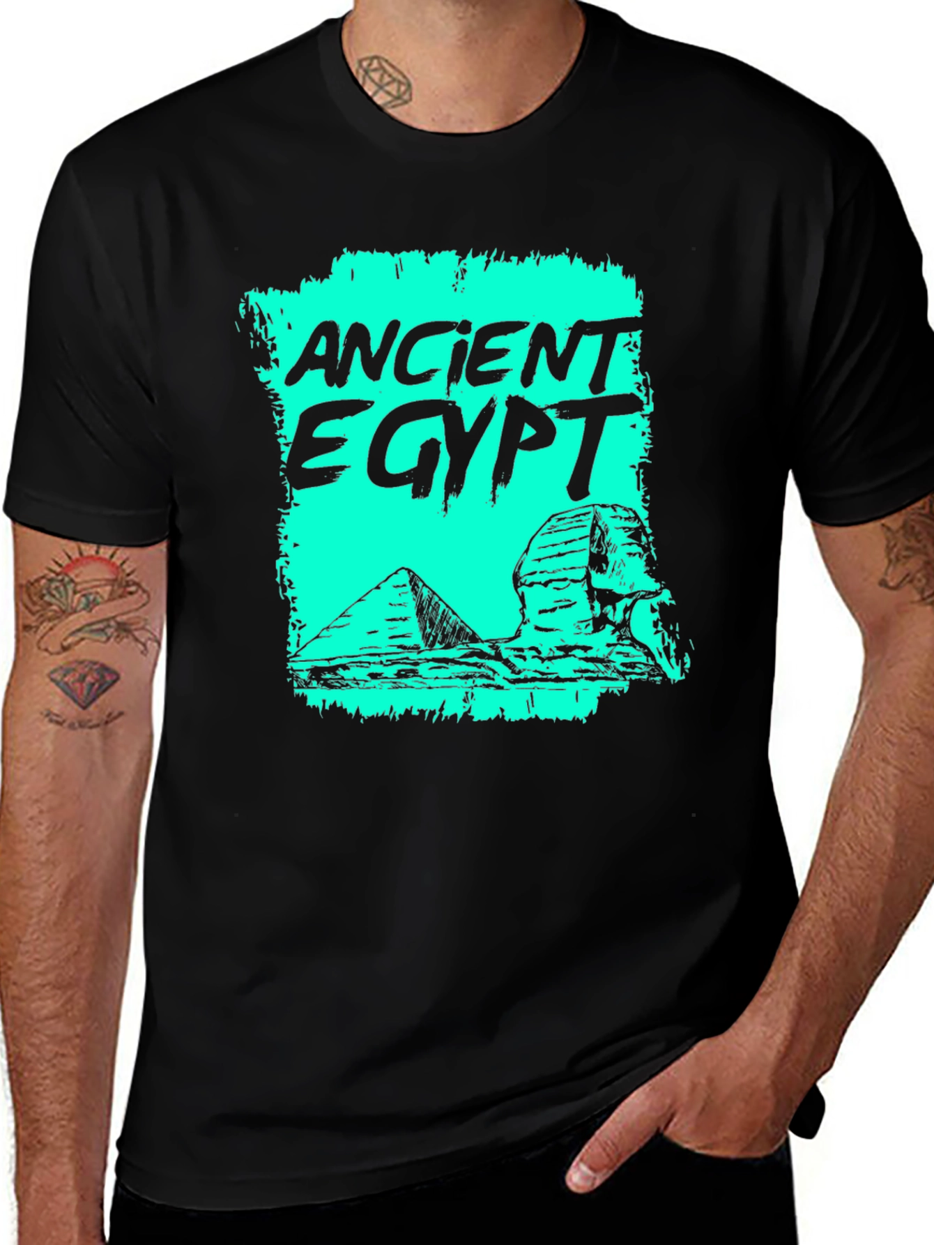 Ancient Egypt Graphic Tee - Black Cotton T-Shirt