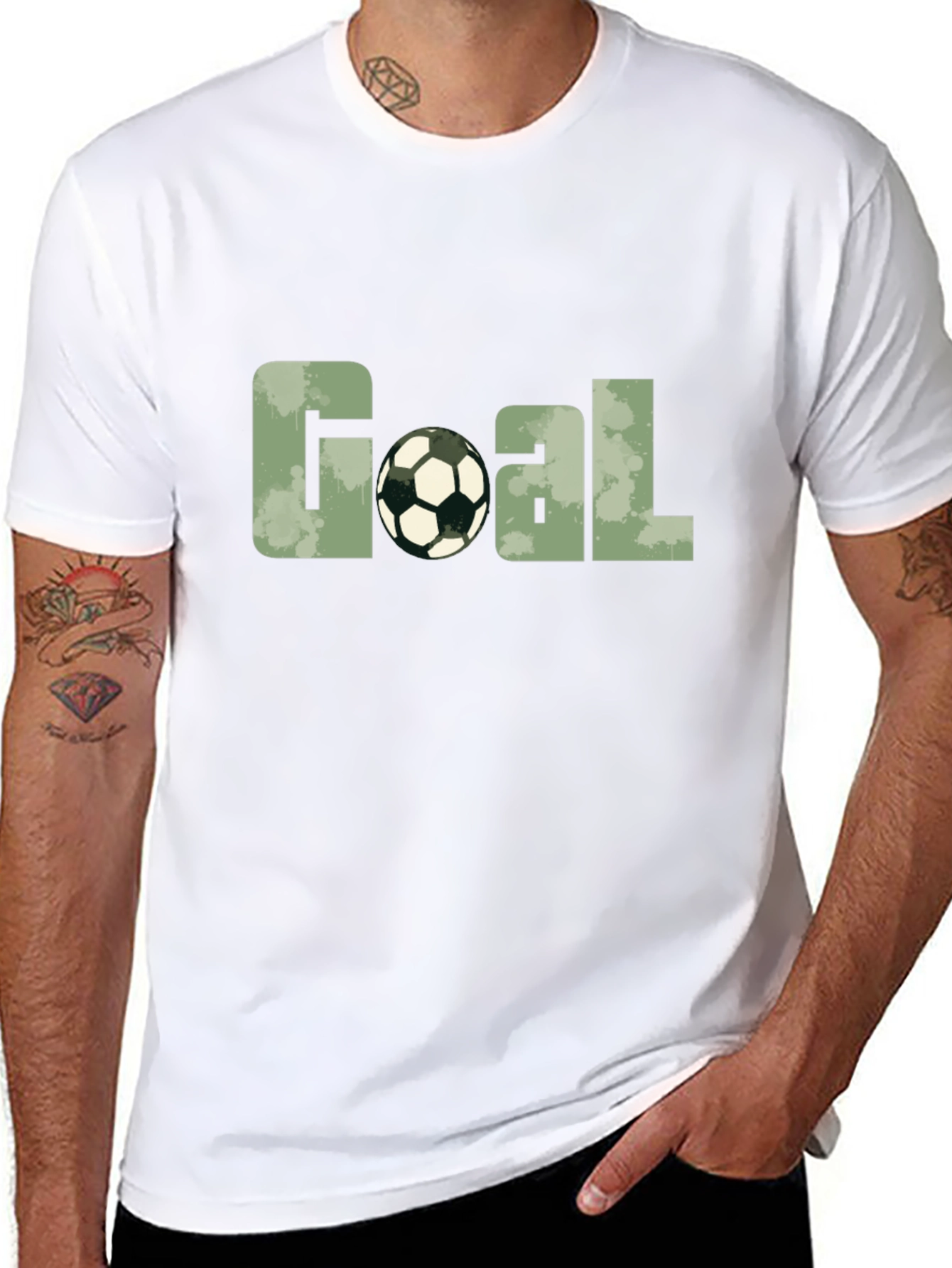 Goal Soccer Ball Graphic Black T-Shirt