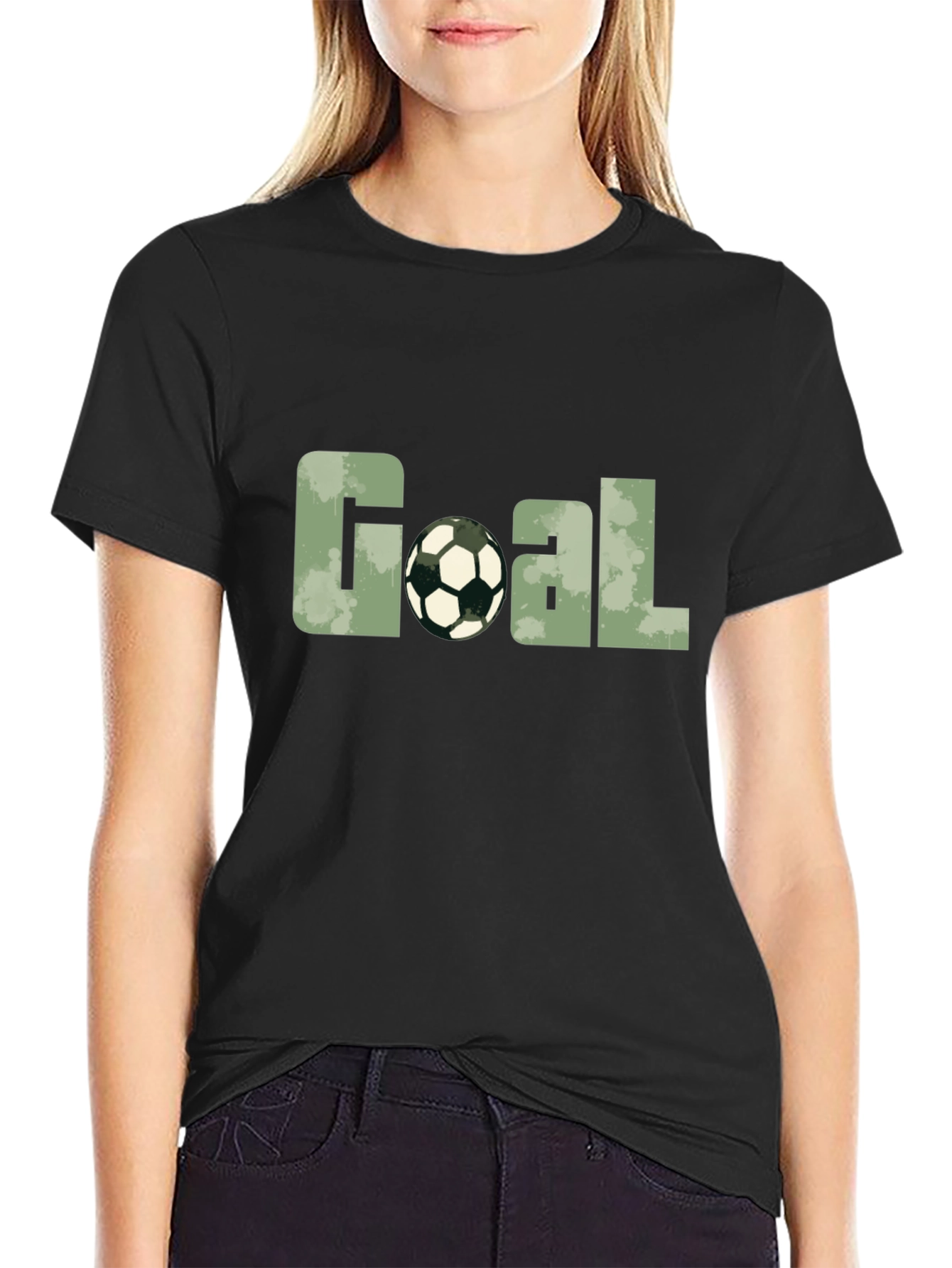 Goal Soccer Ball Graphic Black T-Shirt